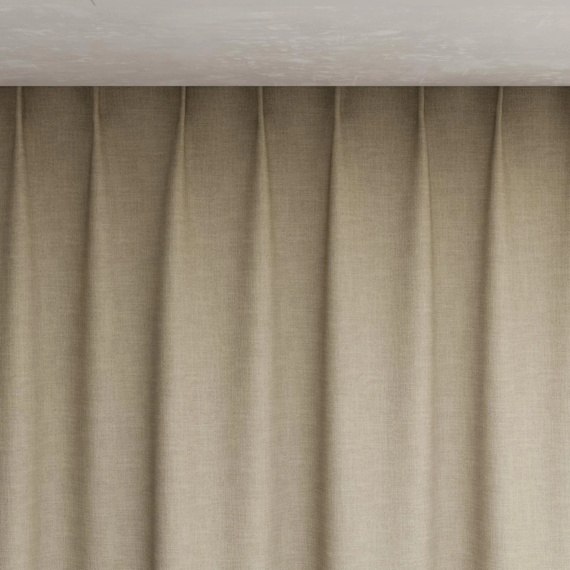 Top view of Mauritius Putty, pinch pleat