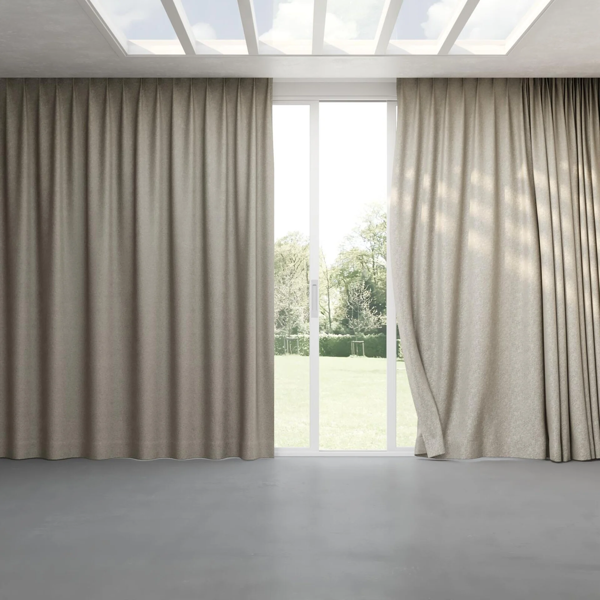Full view of Monsieur Cement, pinch pleat
