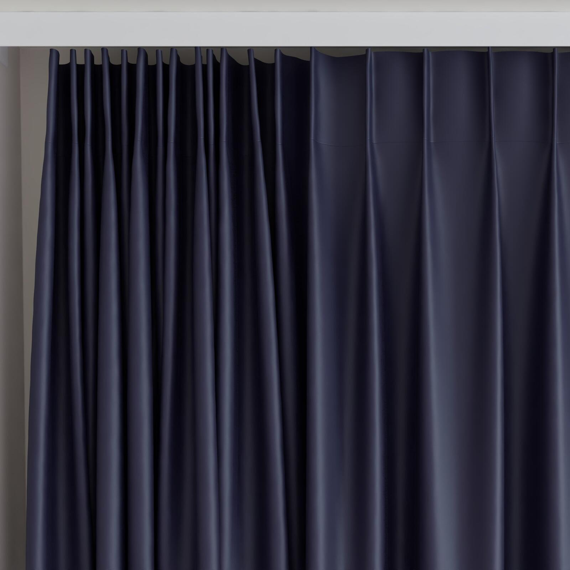Top view of Ultra Dim Midnight, on curtain rail