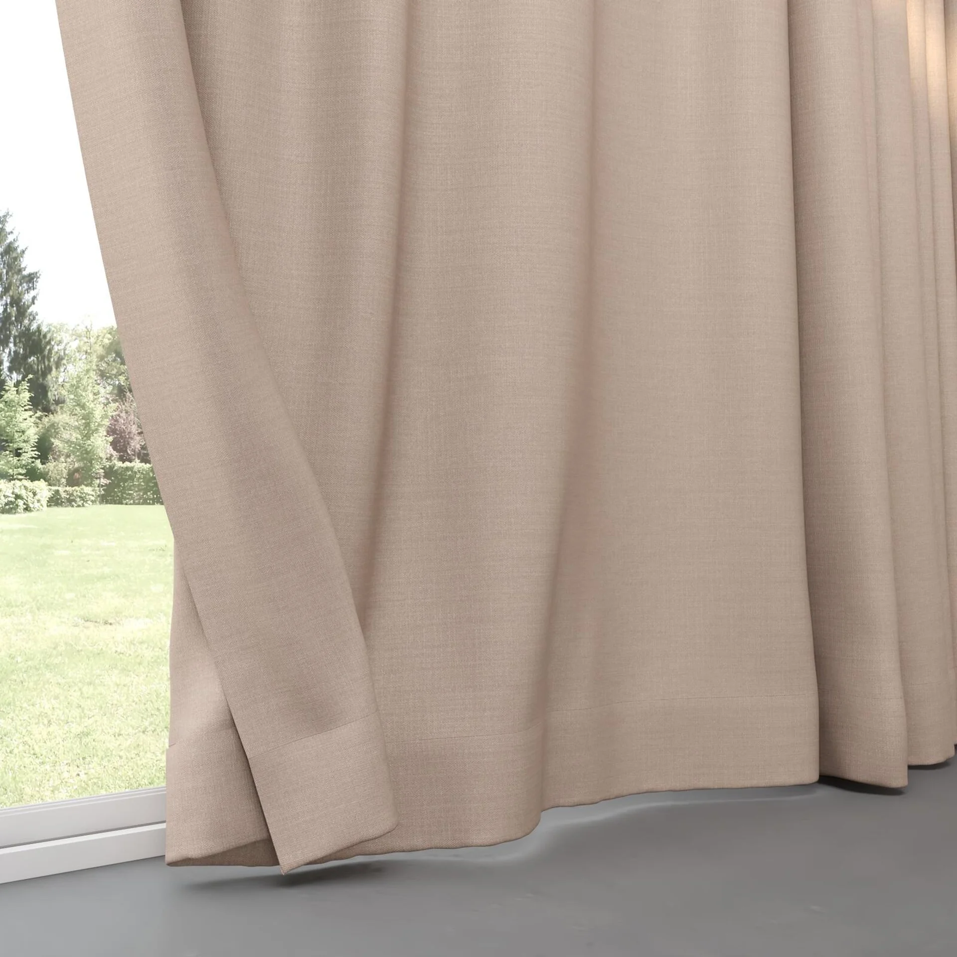 Bottom view of Linex Cameo, pinch pleat