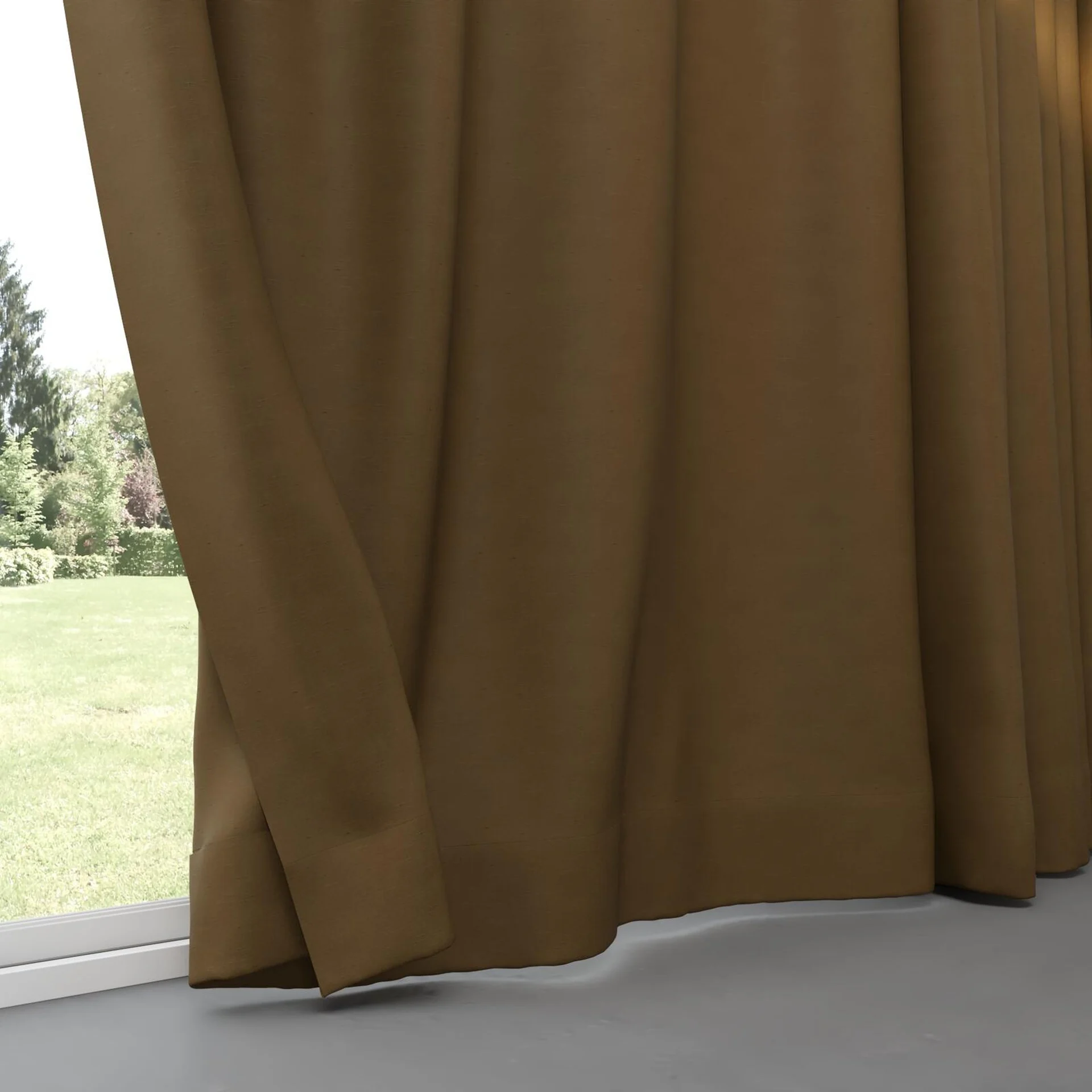 Bottom view of Maharaja II Ochre, pinch pleat