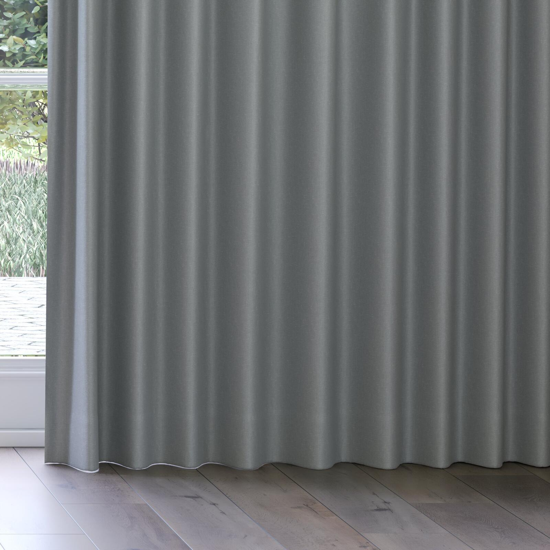 Bottom view of Infinite Celadon, on curtain rail