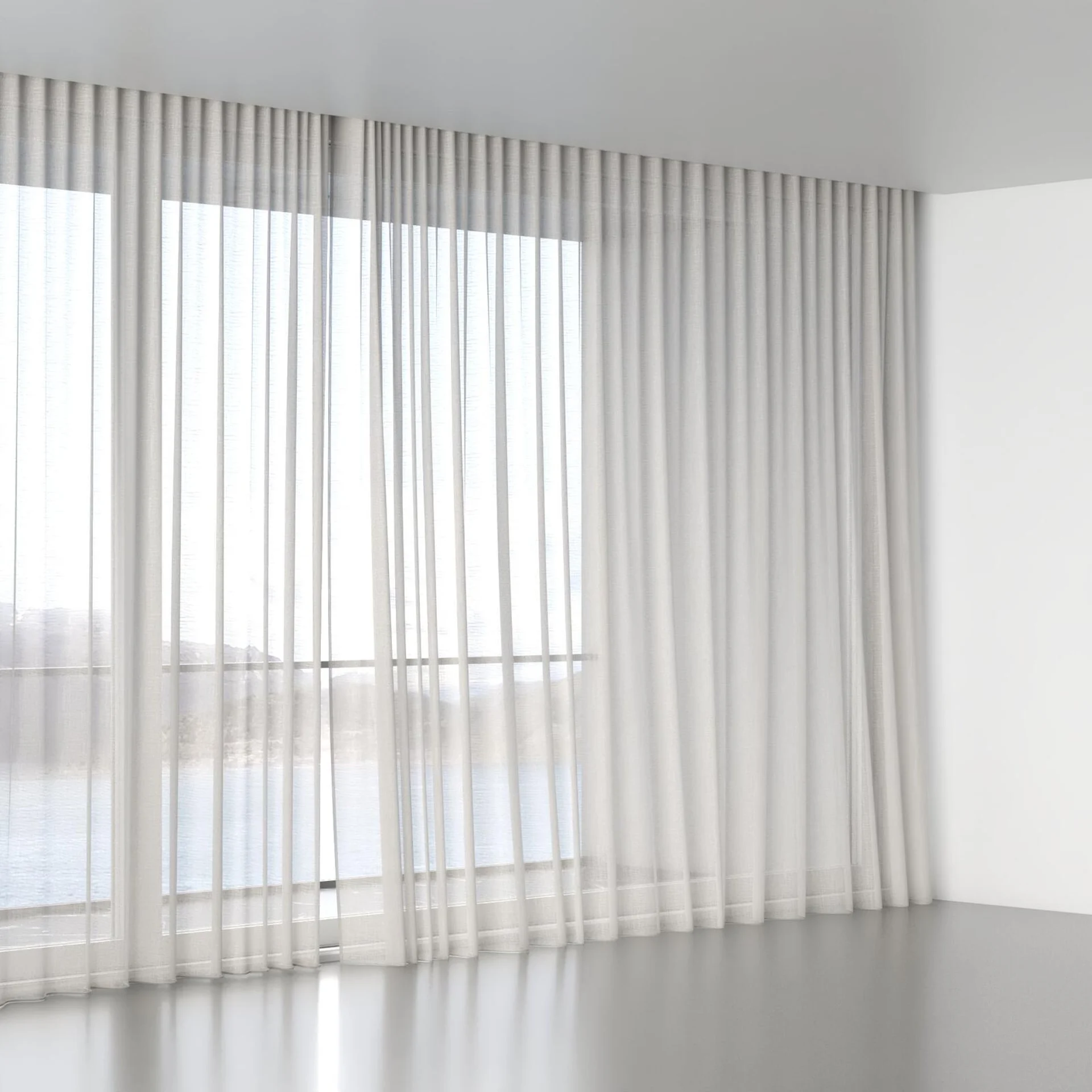Full view of Angelic Putty, wave pleat