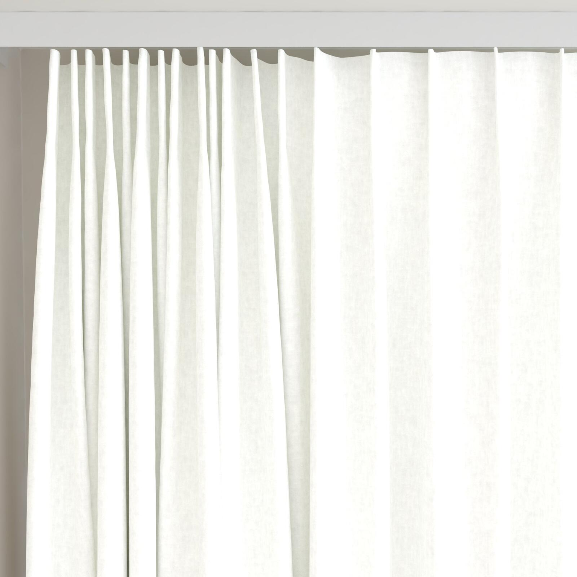Top view of Hometown Cream, on curtain rail