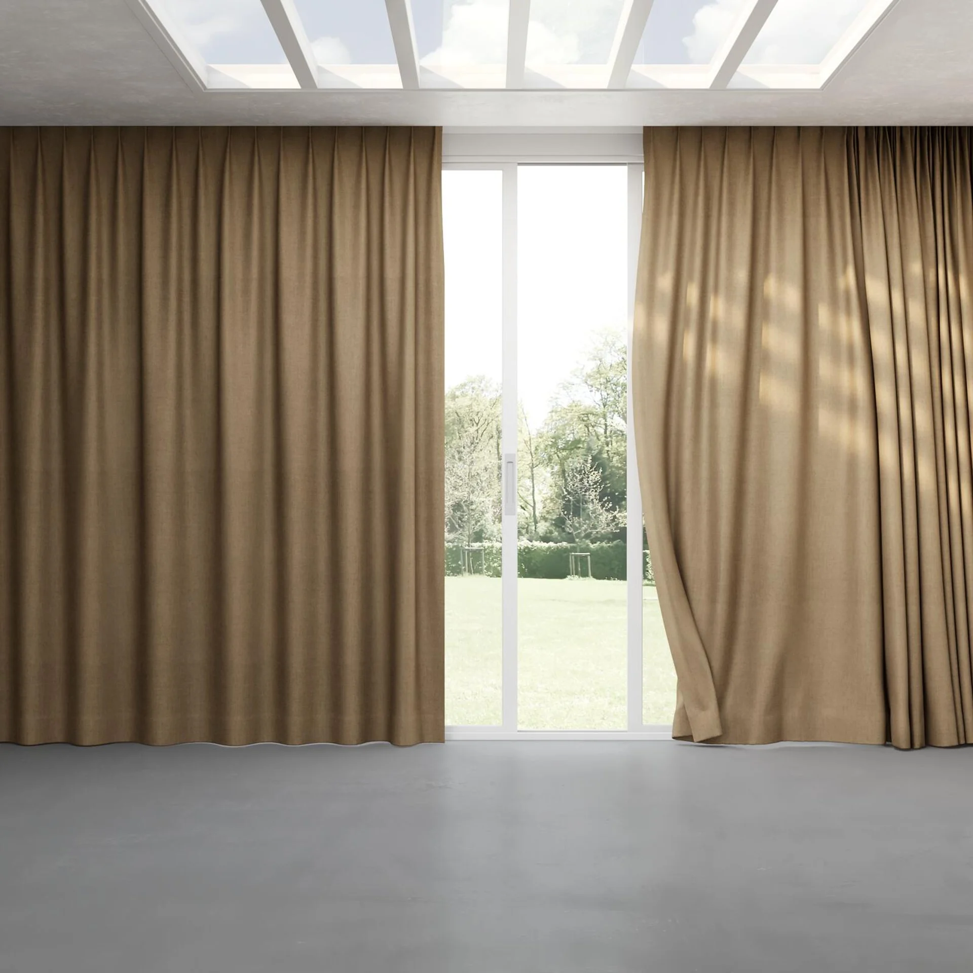 Full view of Monterey Java, pinch pleat