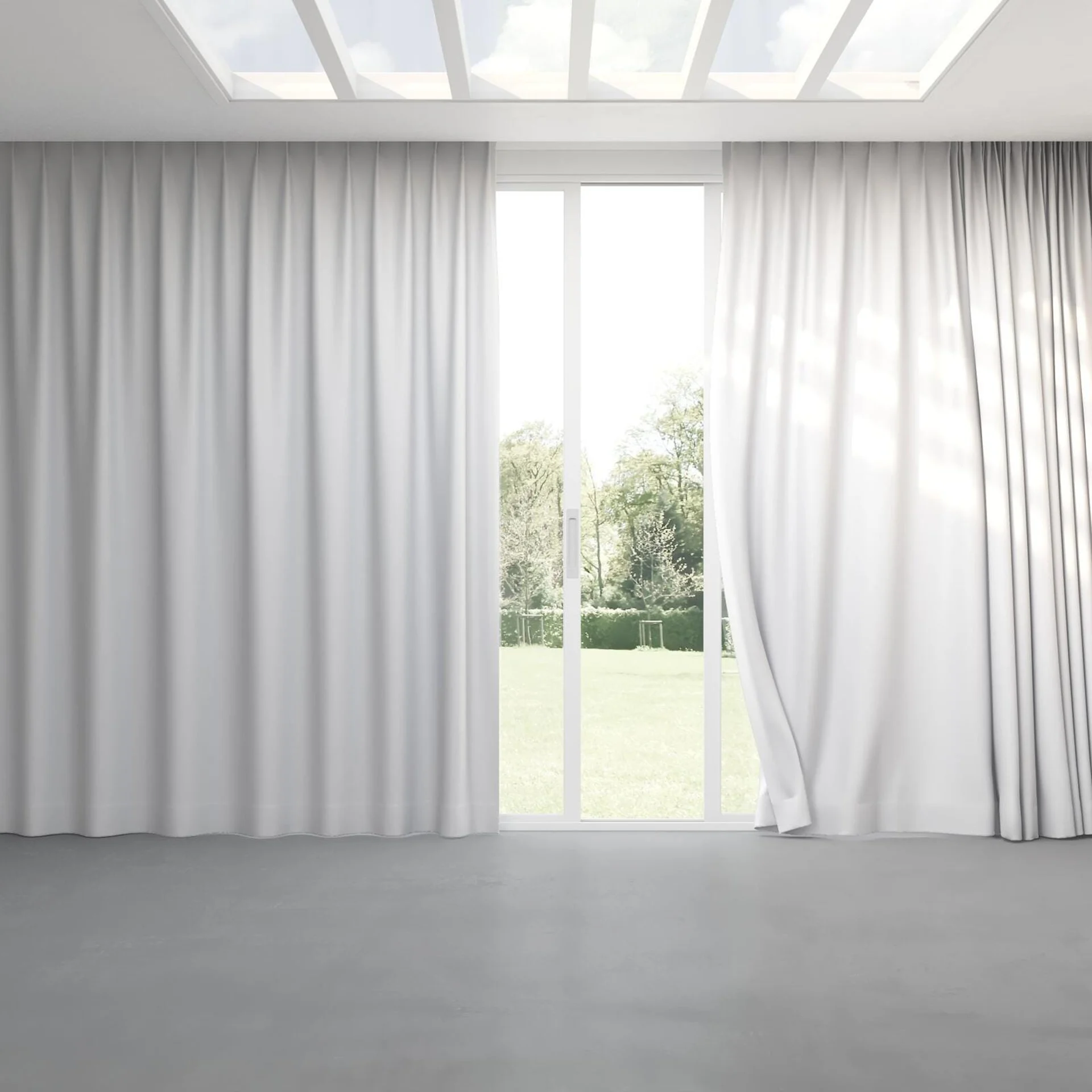 Full view of Colourwash Eco Swan, pinch pleat
