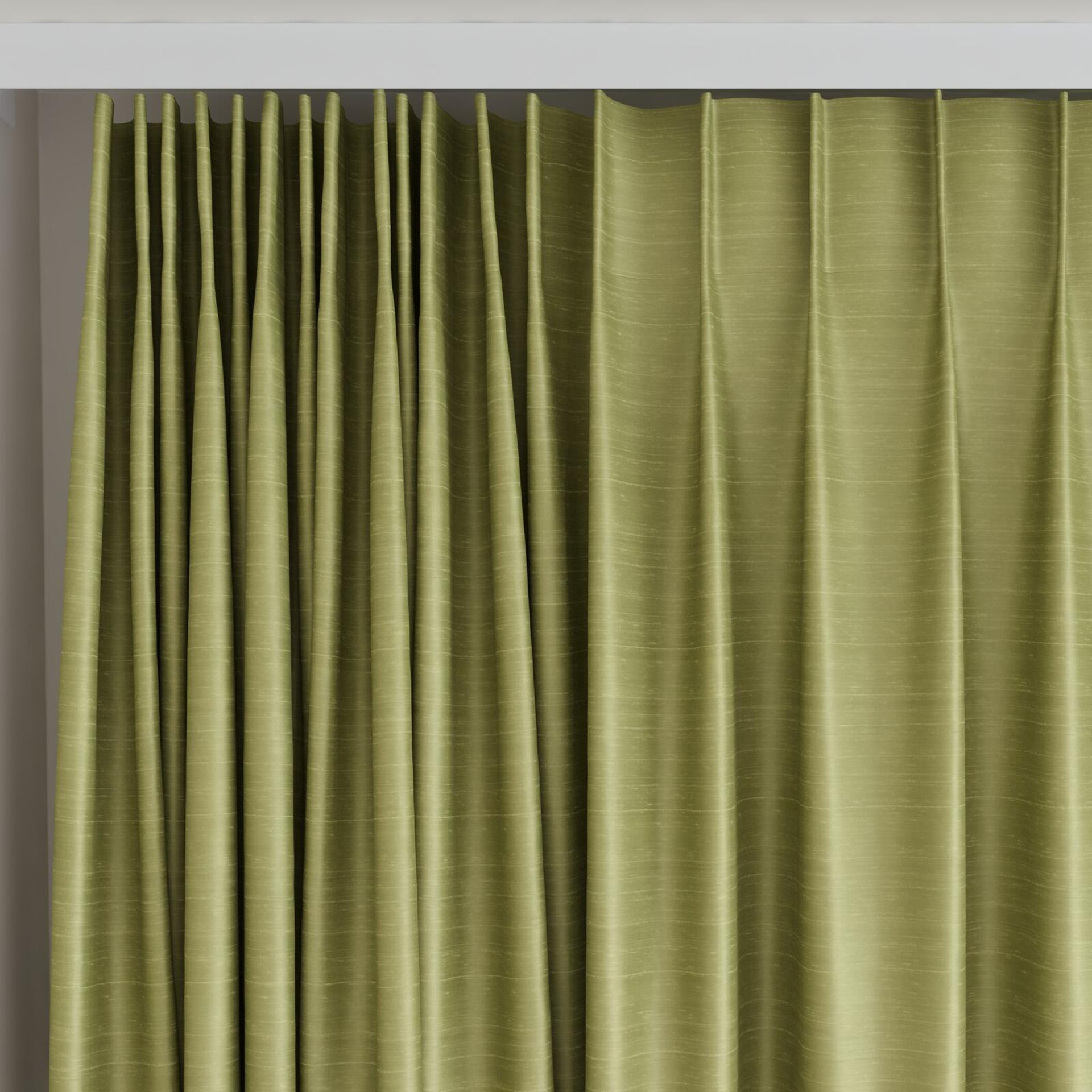 Top view of Silky Leaf, on curtain rail