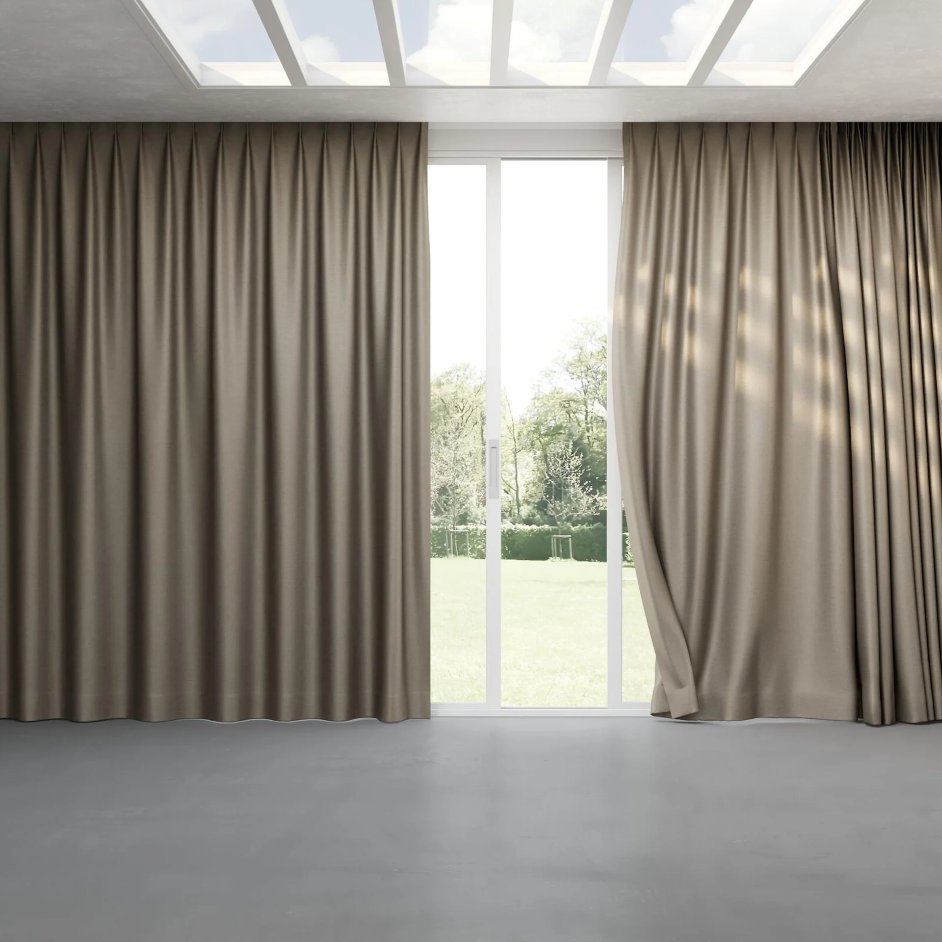 Full view of Provence Fossil, pinch pleat