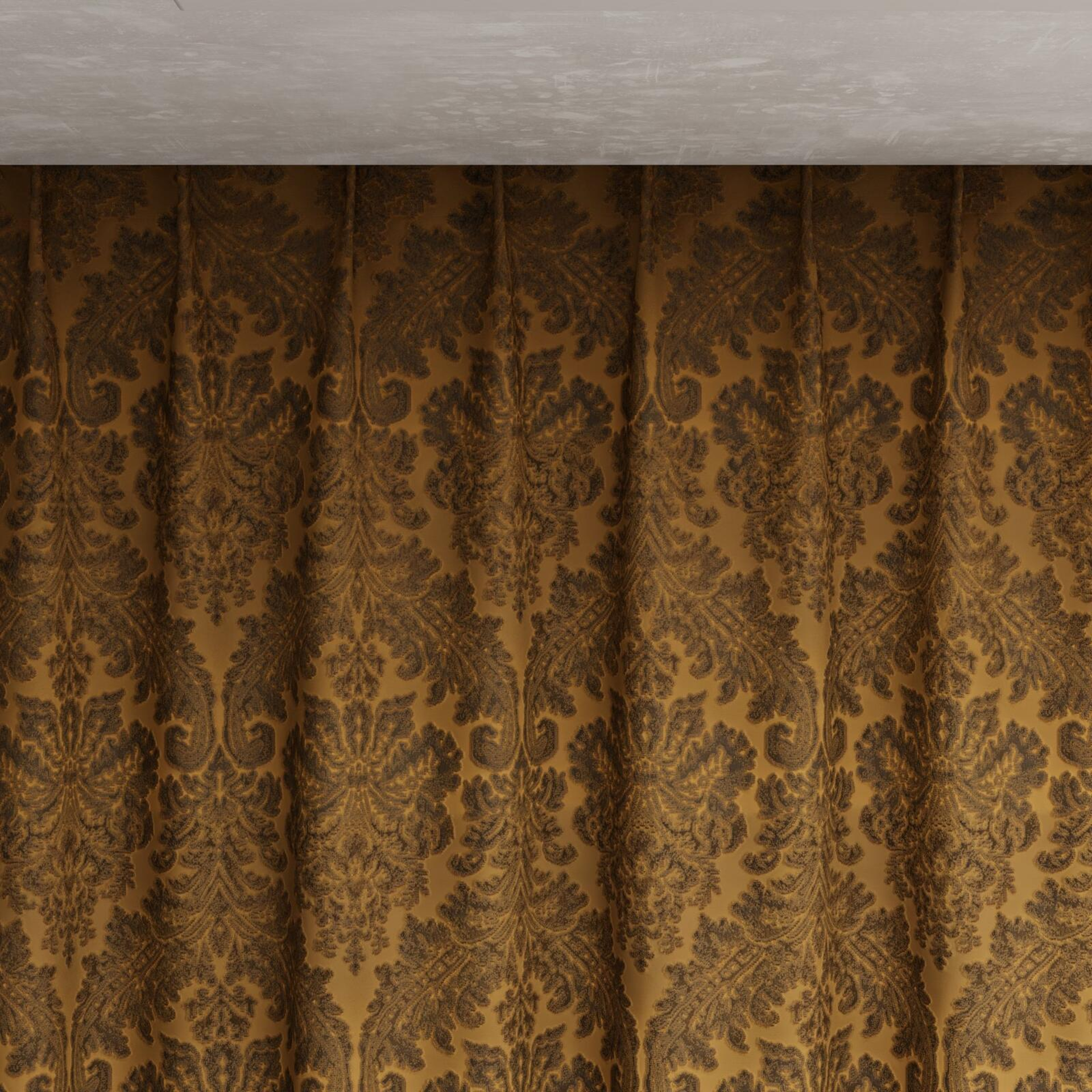 Top view of Gosh Tinsel, pinch pleat