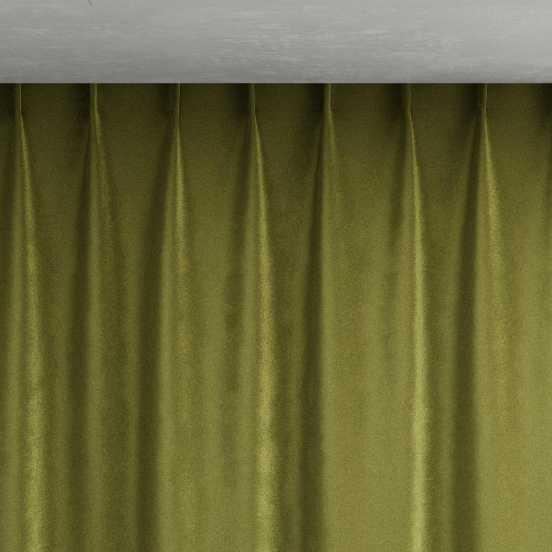 Top view of Velvelux Olive, pinch pleat