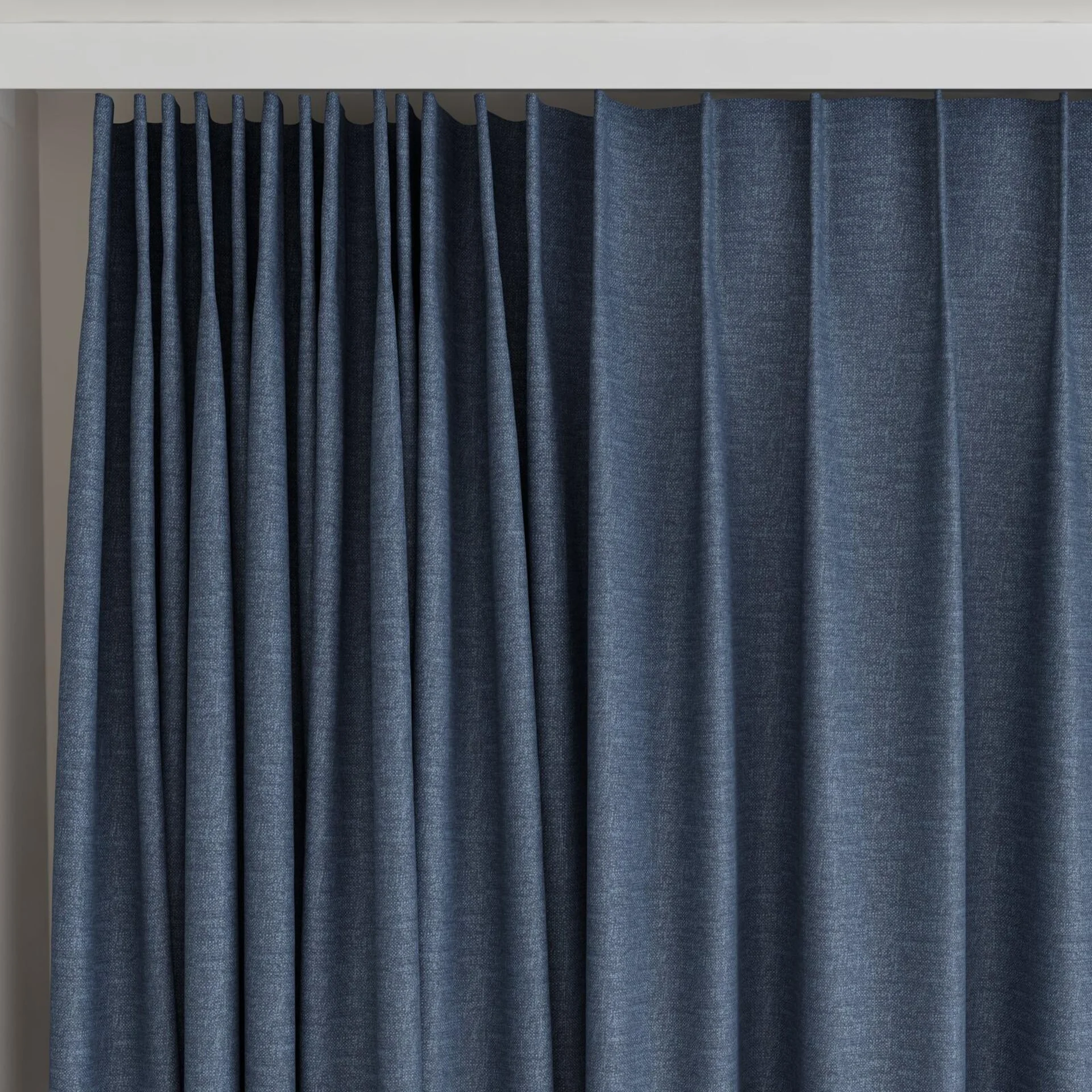 Top view of Casual Ink, on curtain rail