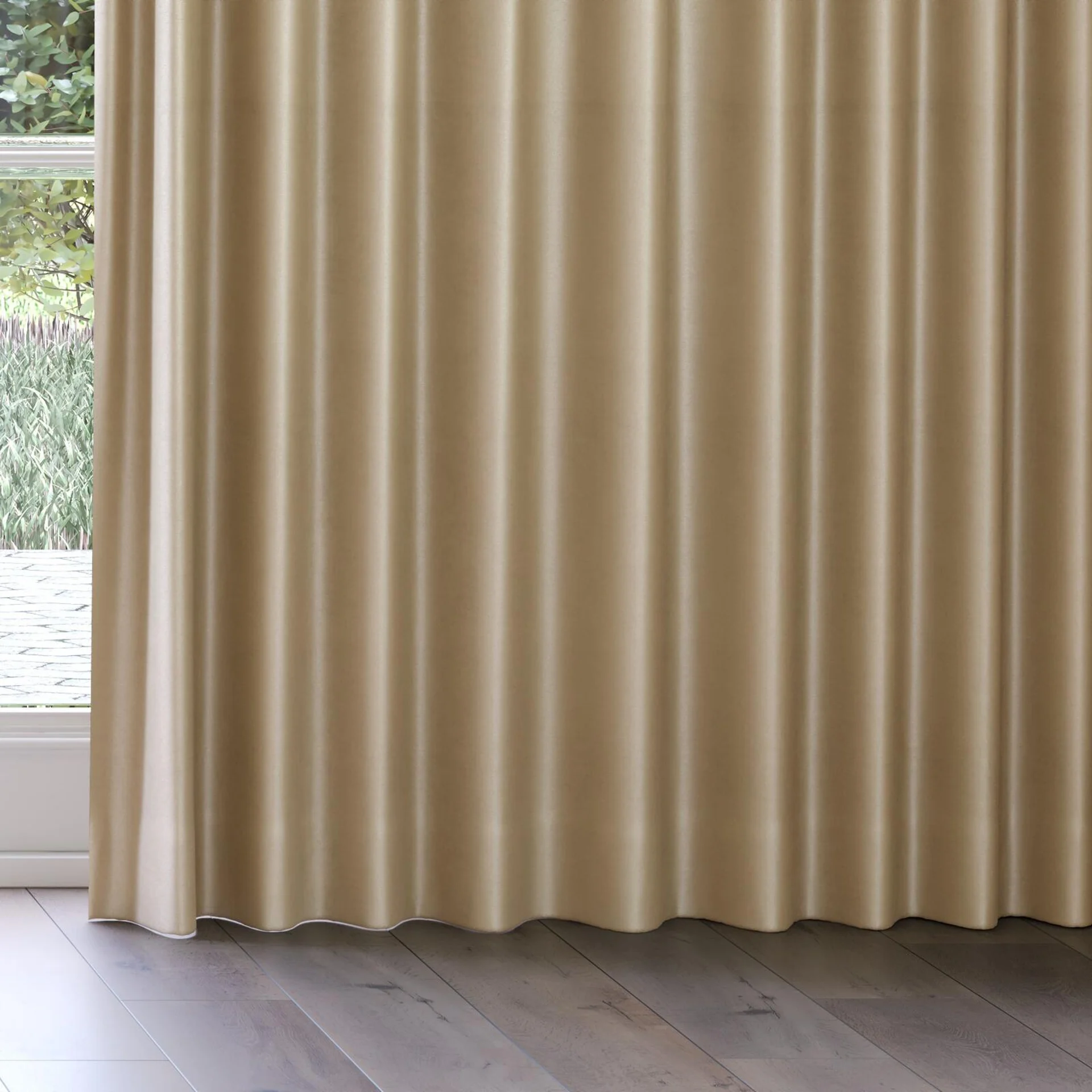 Bottom view of Mont Blanc Oatmeal, on curtain rail