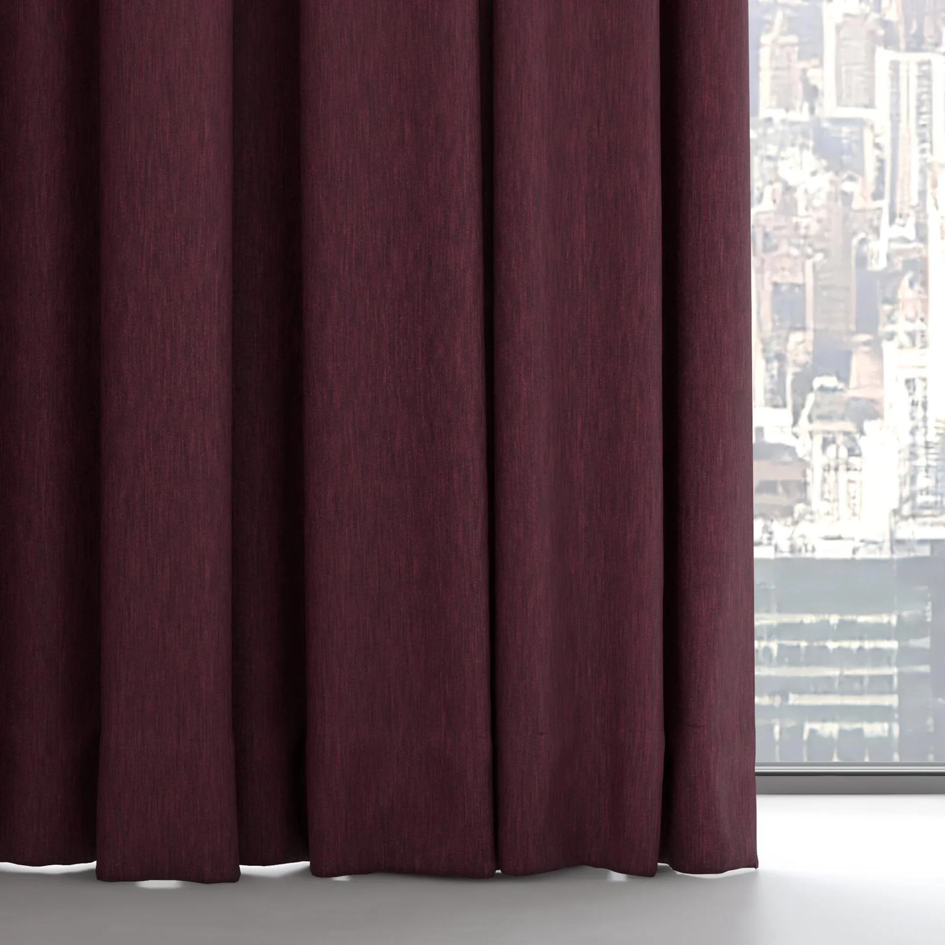 Bottom view of Tuxedo Burgundy, on hidden rail