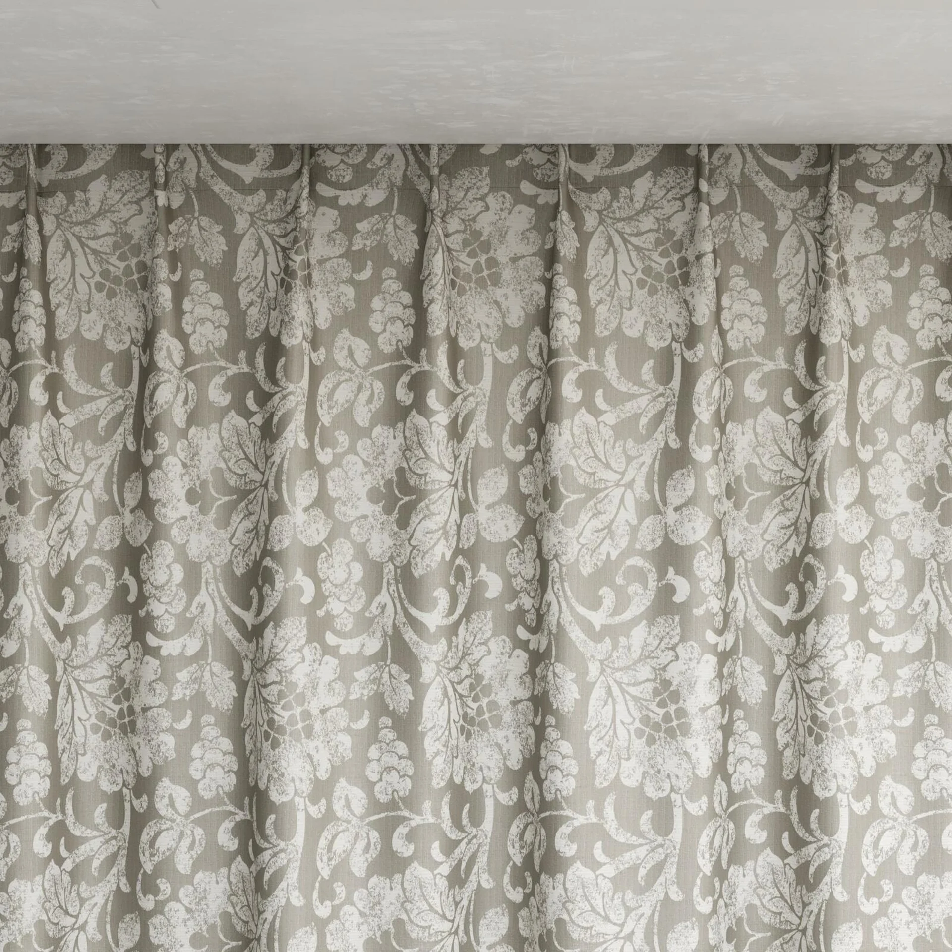 Top view of Florentine Cream, pinch pleat