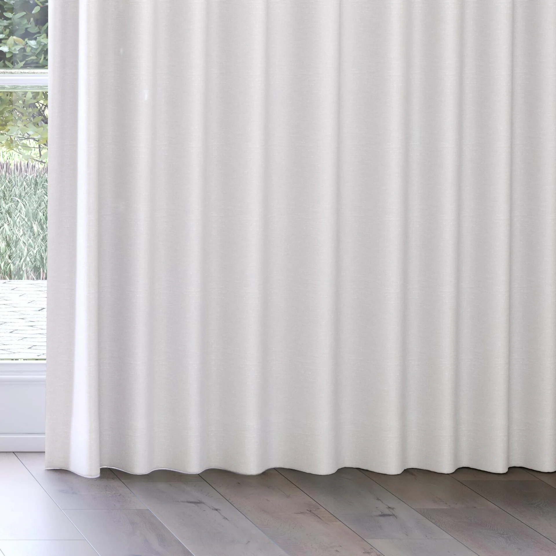 Bottom view of Maharaja II Blanc, on curtain rail