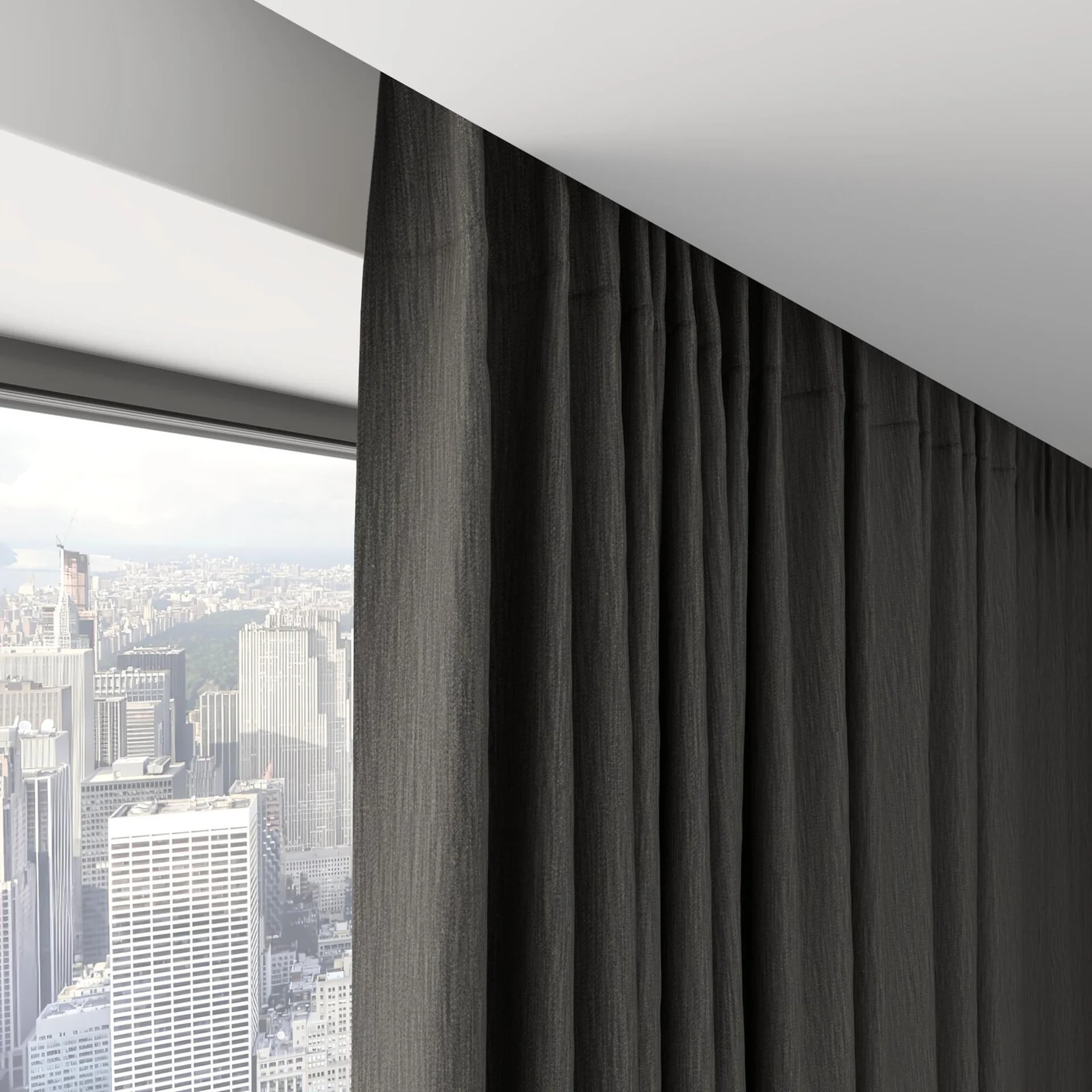 Top view of Tuxedo Charcoal, on hidden rail