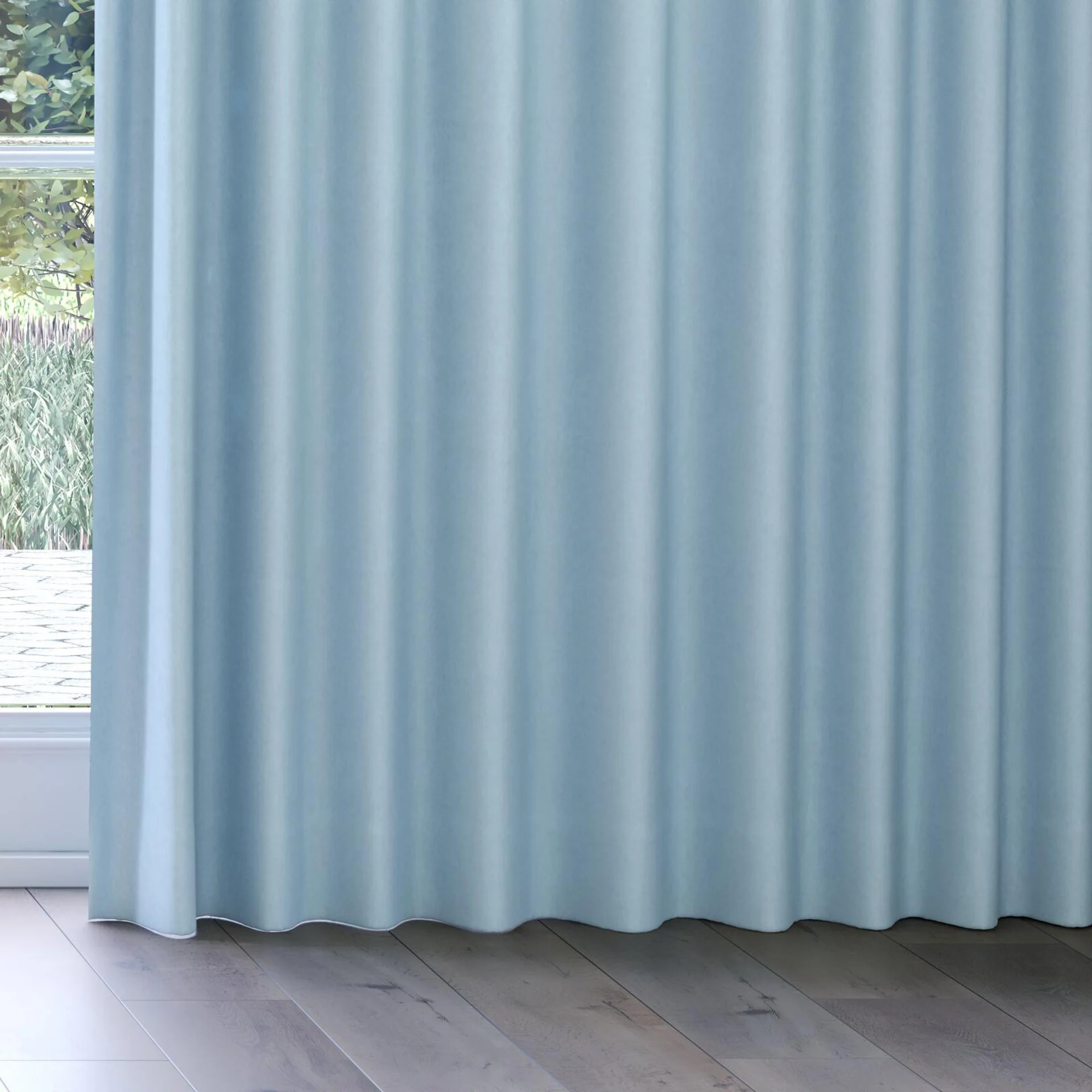 Bottom view of Peak Sky, on curtain rail