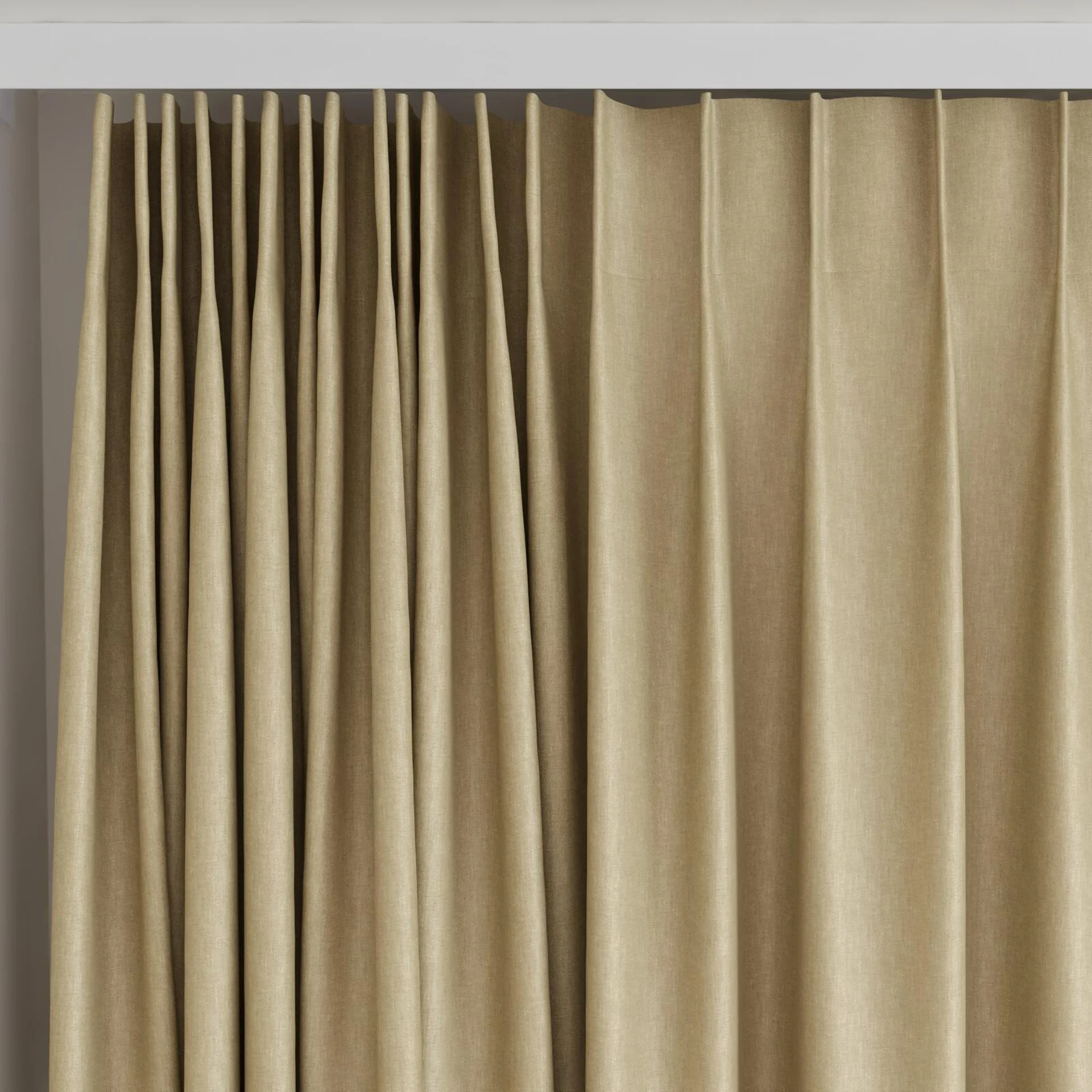 Top view of Naturama Camel, on curtain rail