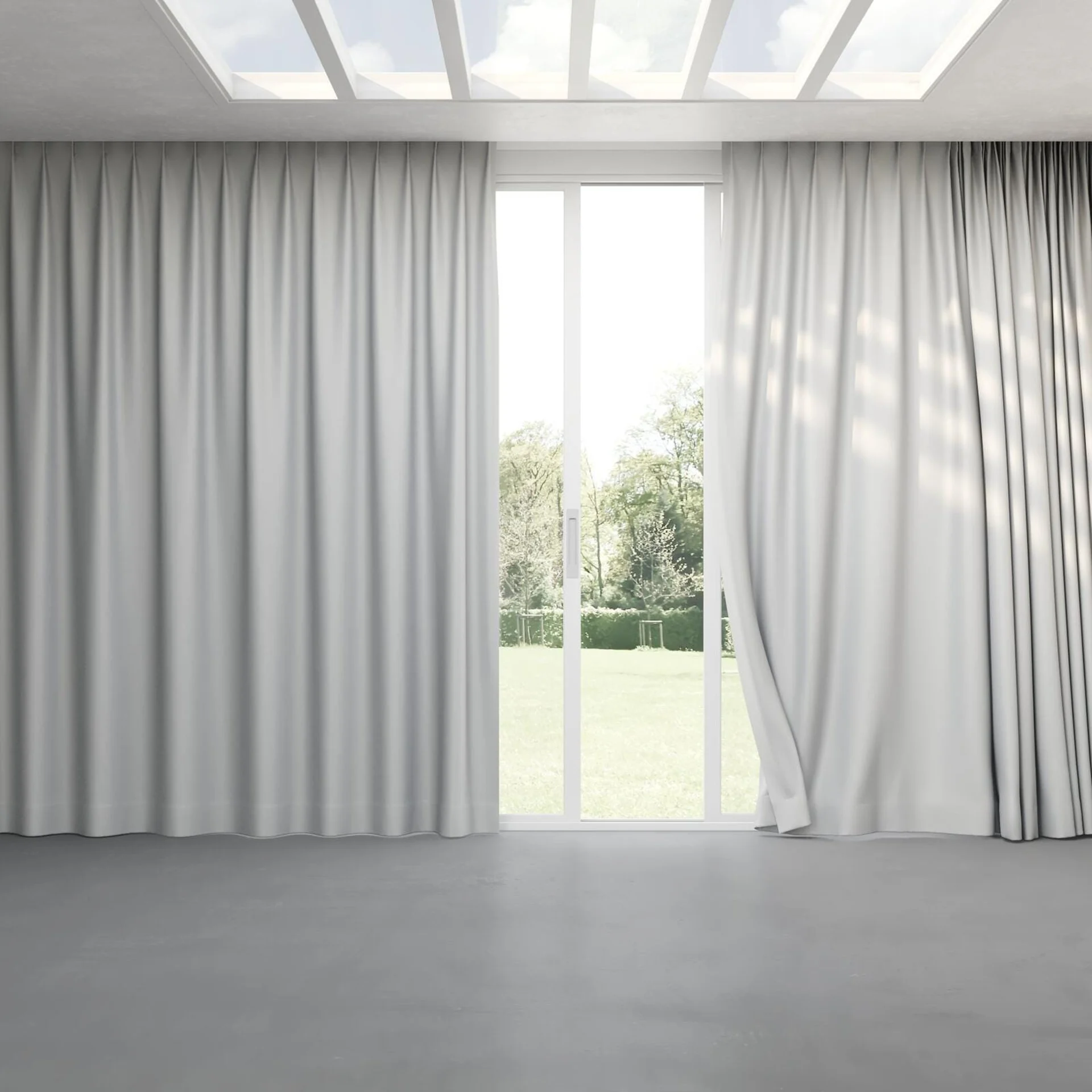 Full view of Matrix FR Fog, pinch pleat