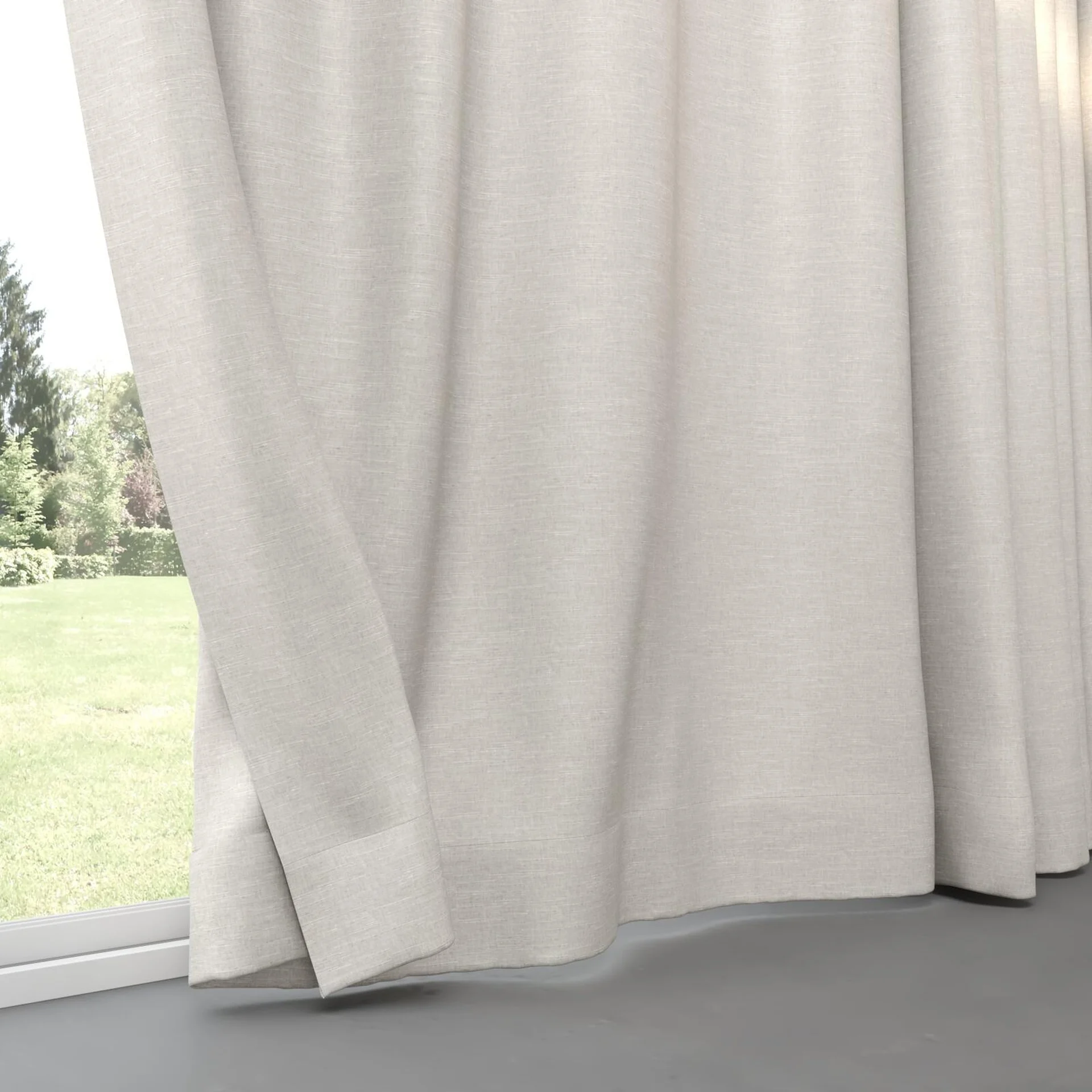 Bottom view of Tonto Mist, pinch pleat