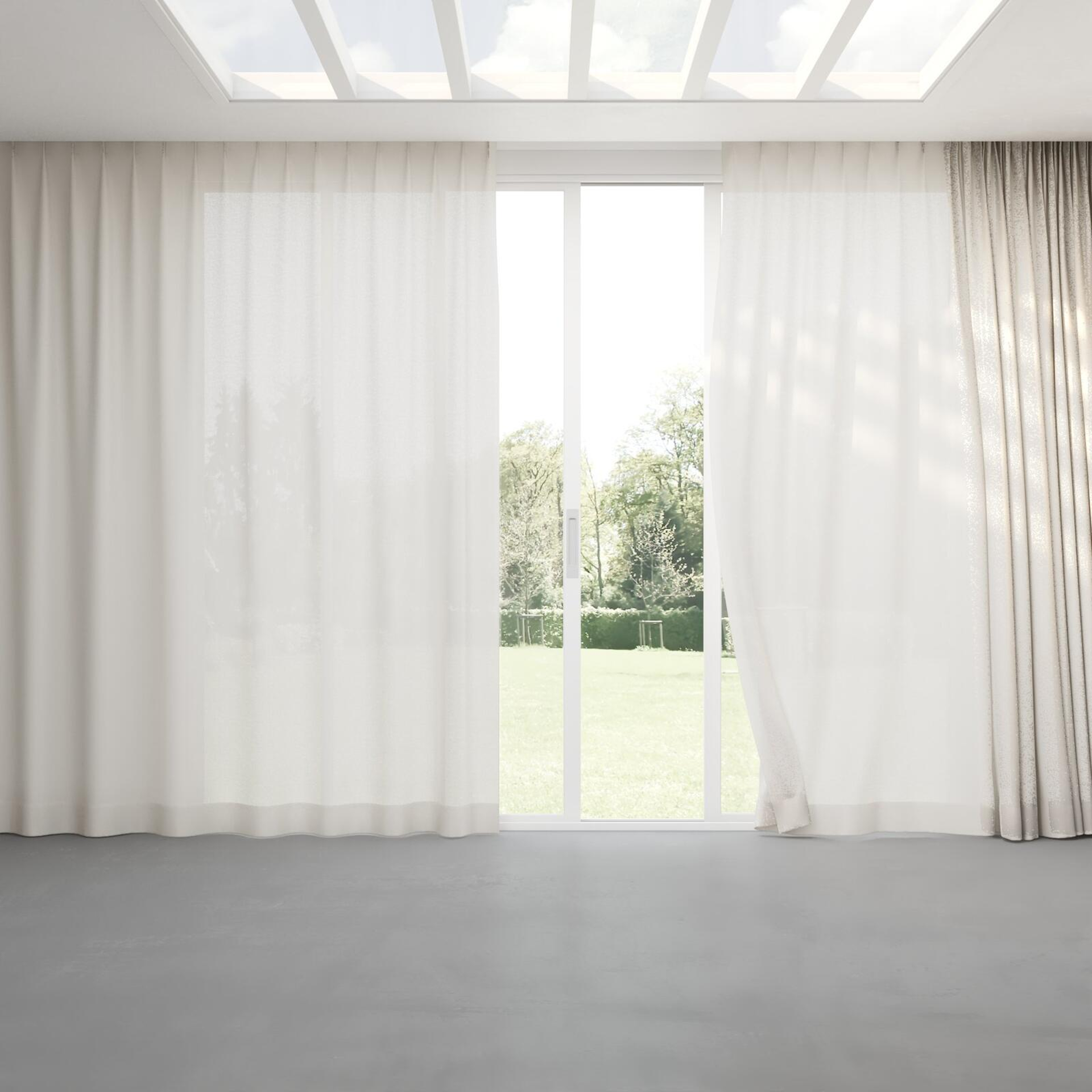 Full view of Revel Pearl, pinch pleat