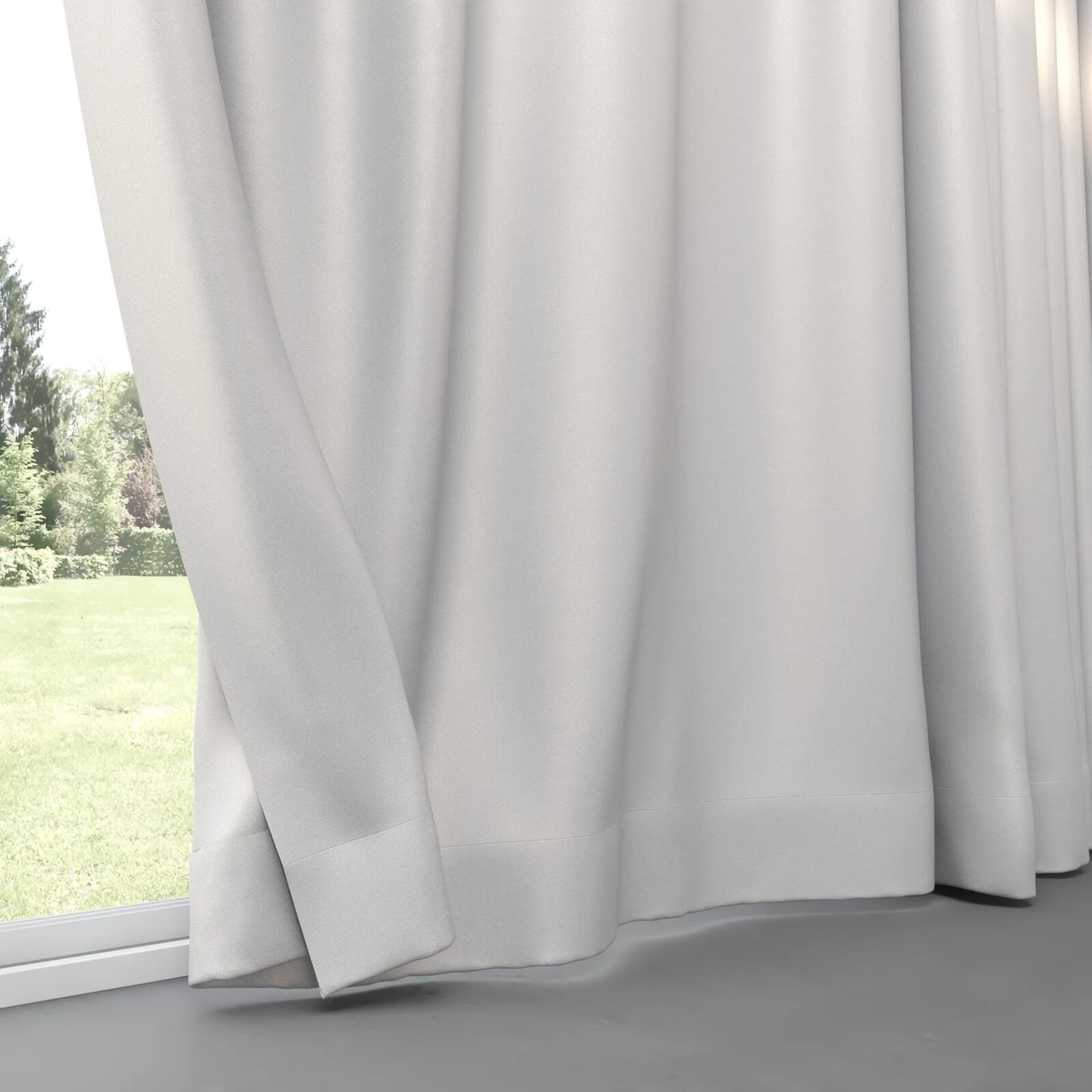 Bottom view of Preston FR Blackout Sand, pinch pleat