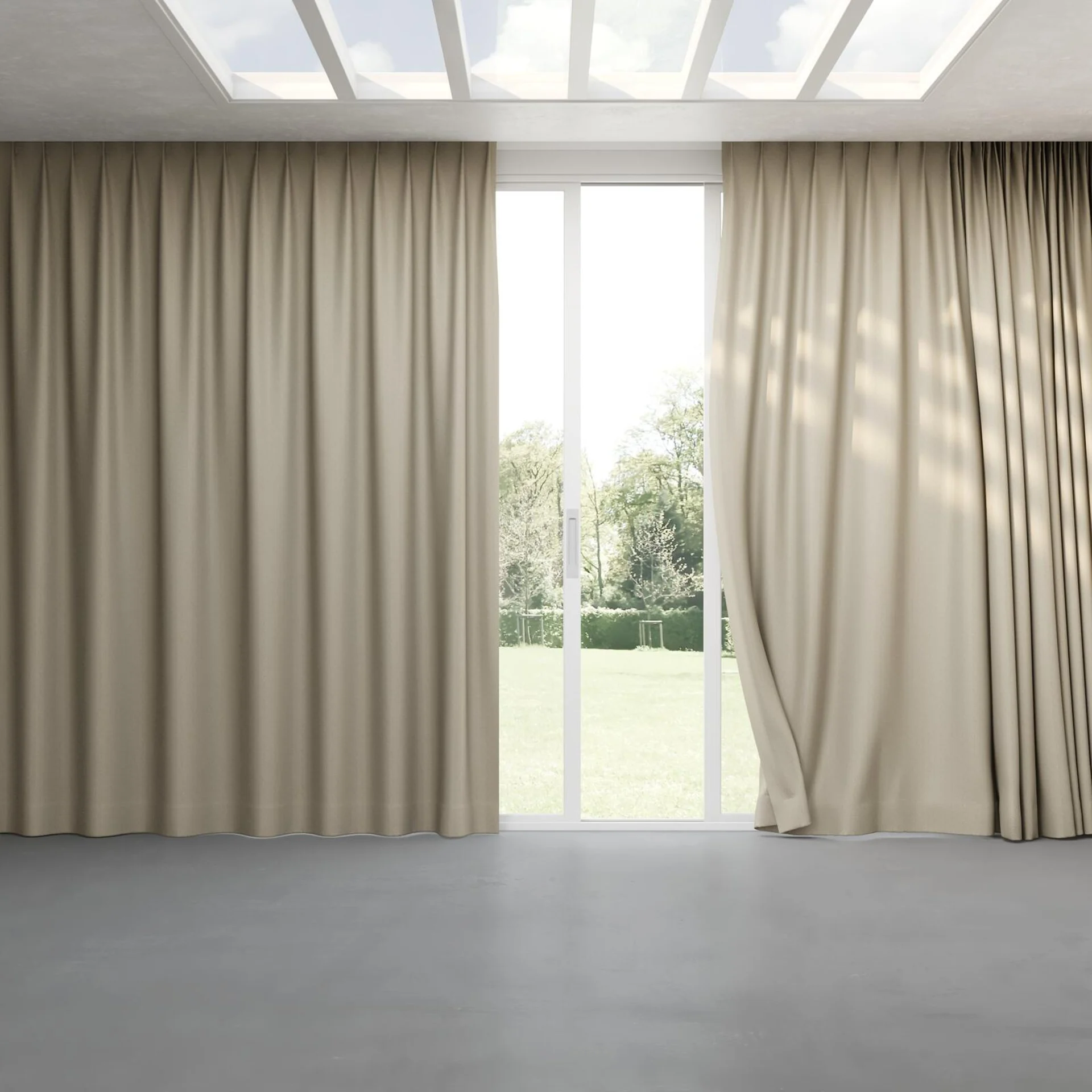 Full view of Trailblazer Pebble, pinch pleat