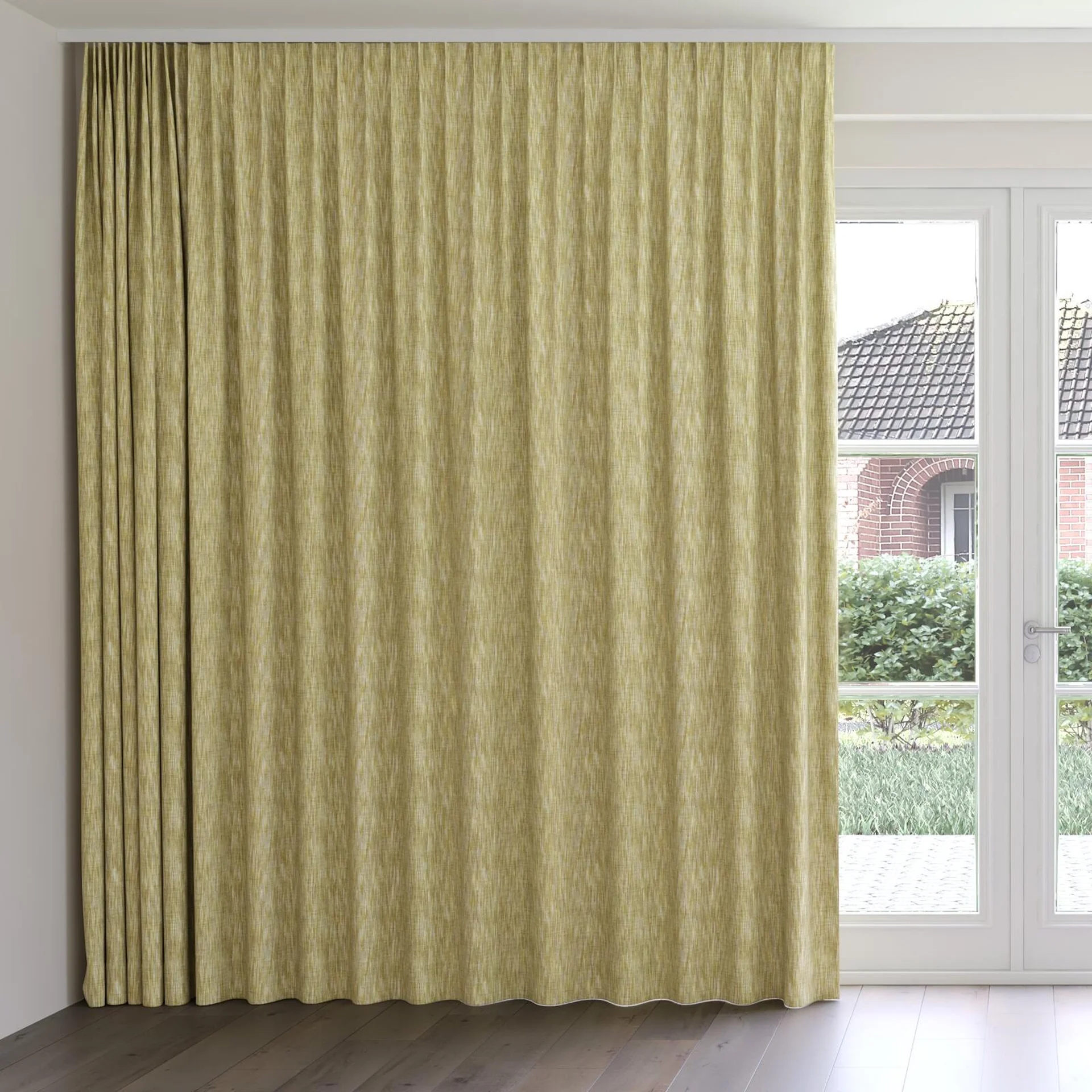Front view of Observatory Grass, on curtain rail