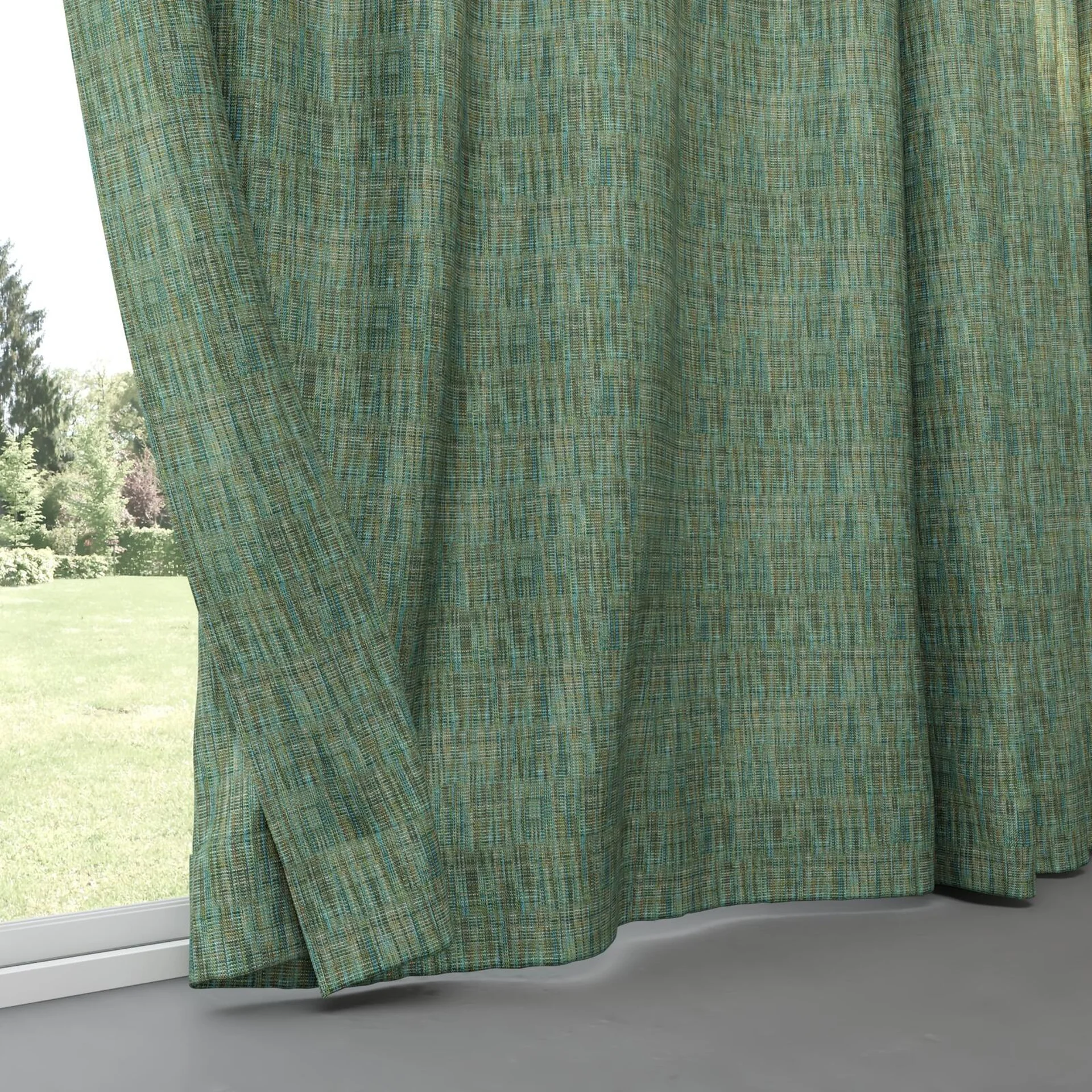 Bottom view of Observatory Emerald, pinch pleat