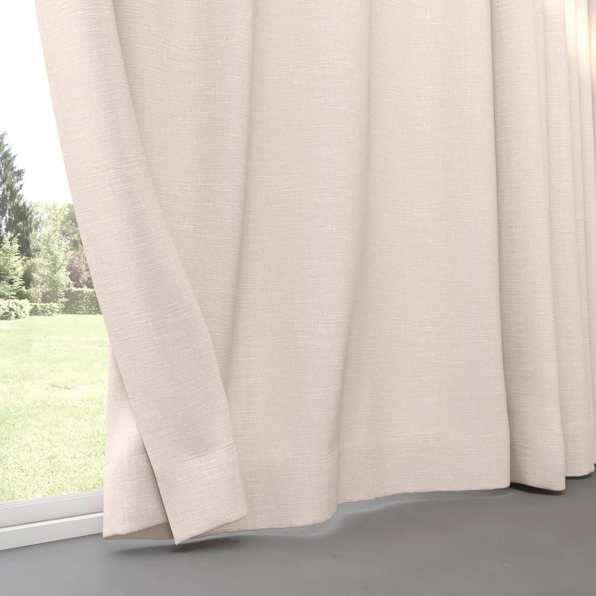 Bottom view of Artemis Blush, pinch pleat