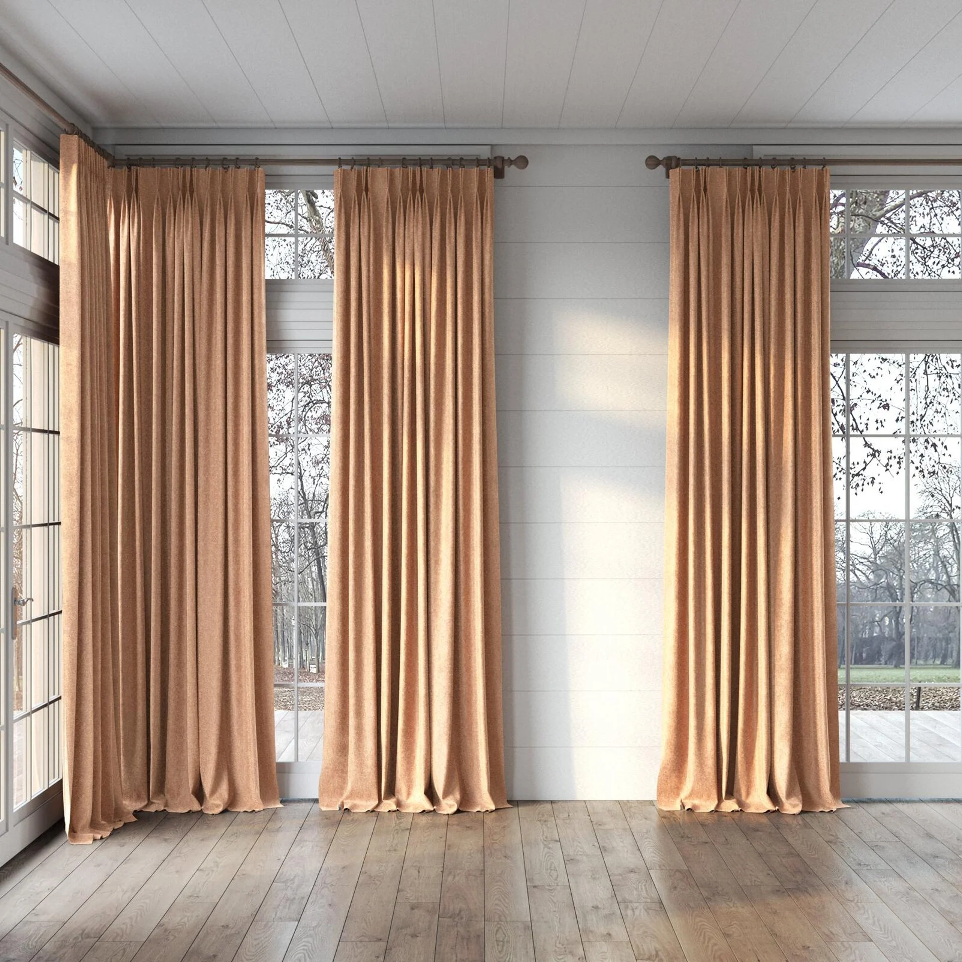 Full view of Brigadier Melon, puddled, on curtain rod