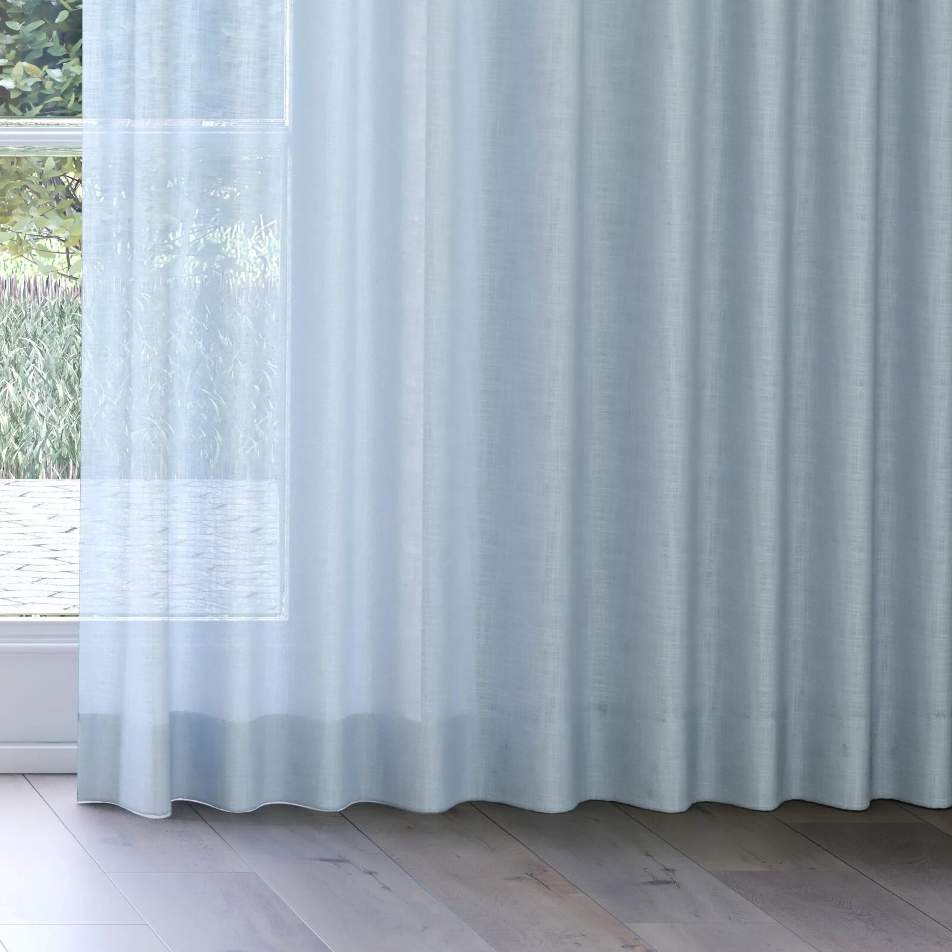 Bottom view of Release Aqua, on curtain rail