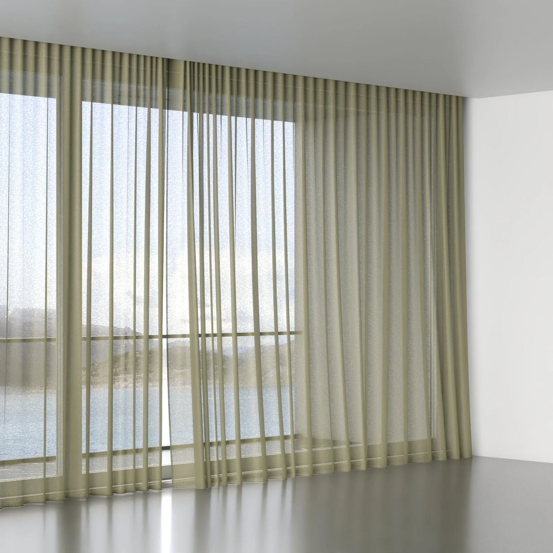 Full view of Reverie Sage, wave pleat