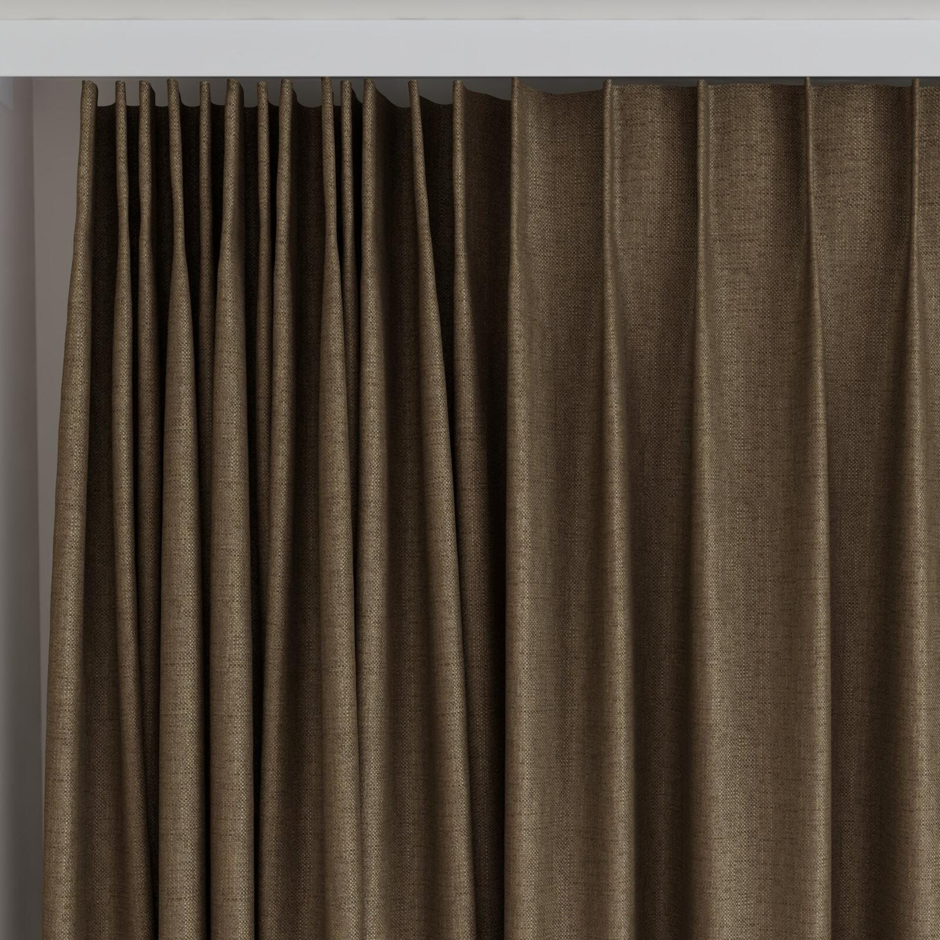 Top view of Bronco Sepia, on curtain rail
