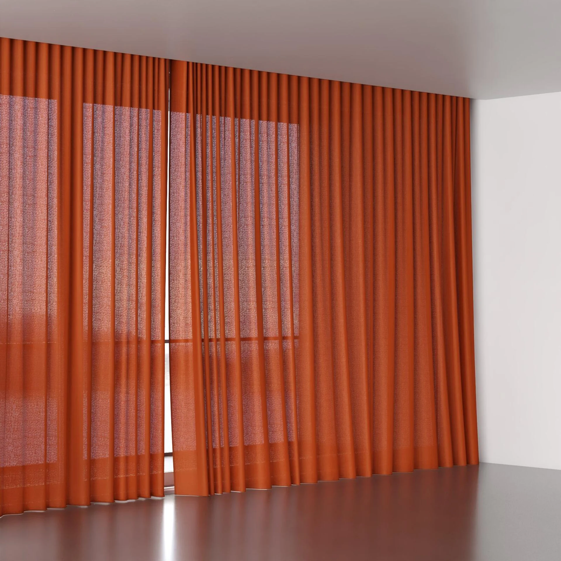 Full view of Gossy Sienna, wave pleat
