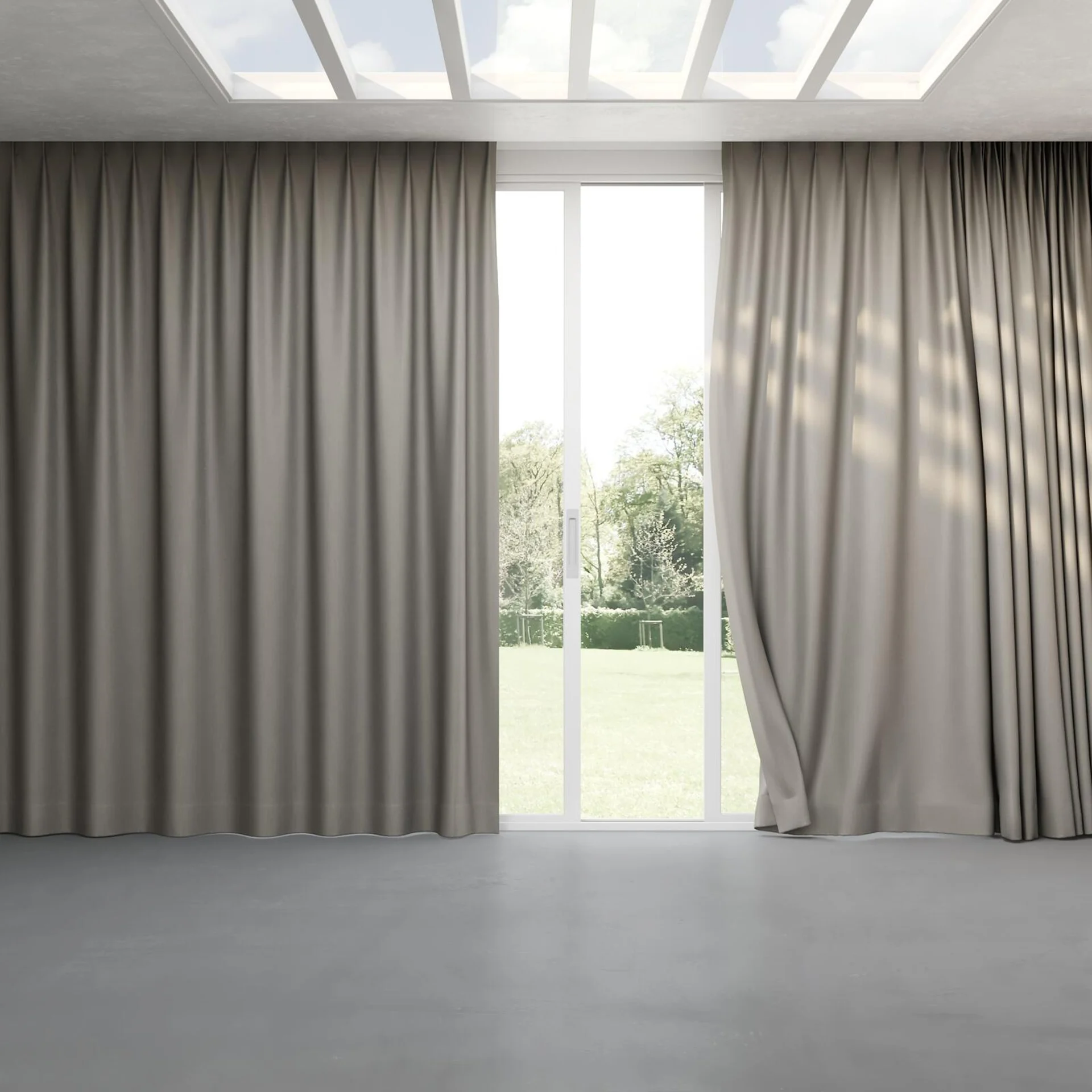 Full view of Kidglove Chinchilla, pinch pleat