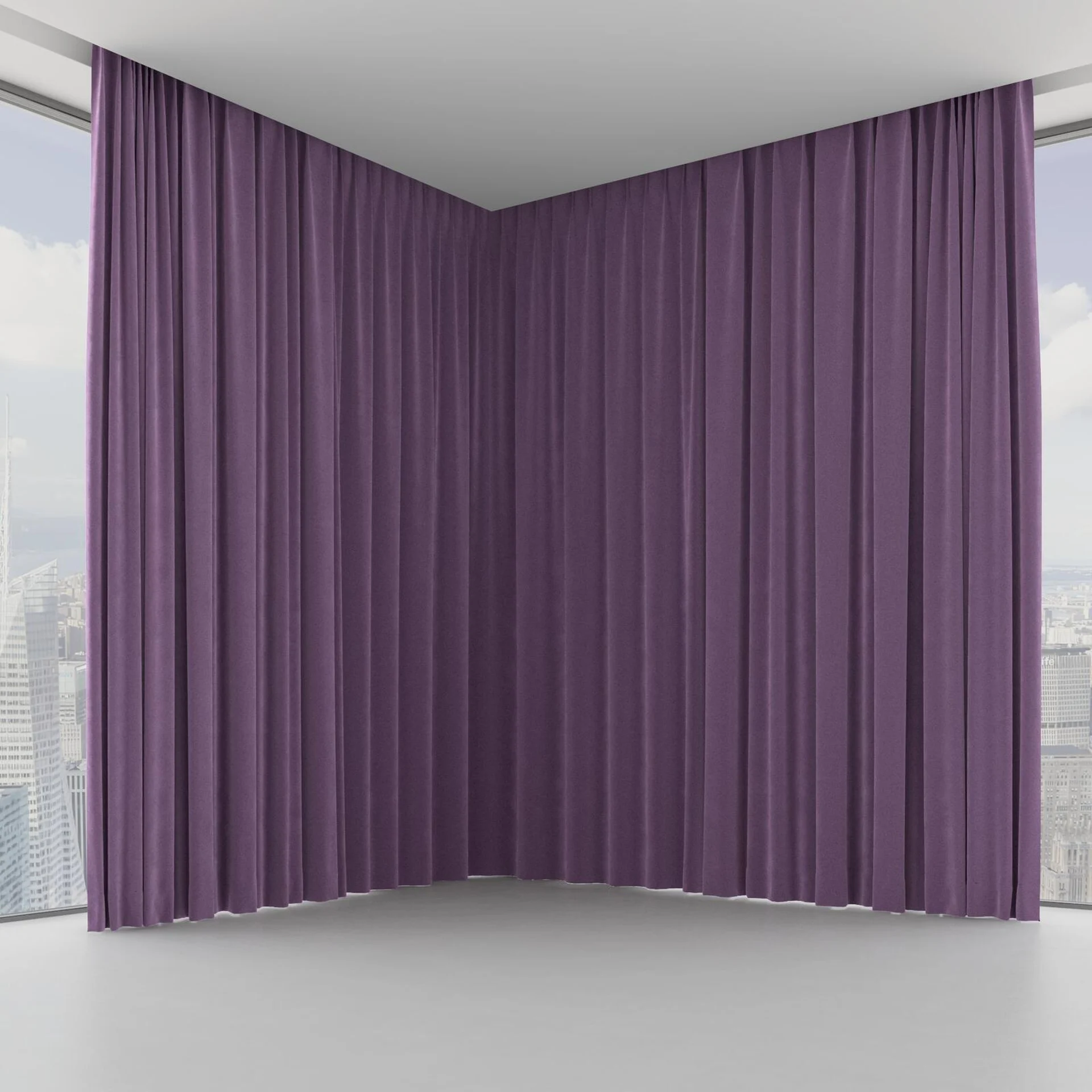 Front view of Moon Plum, on hidden rail