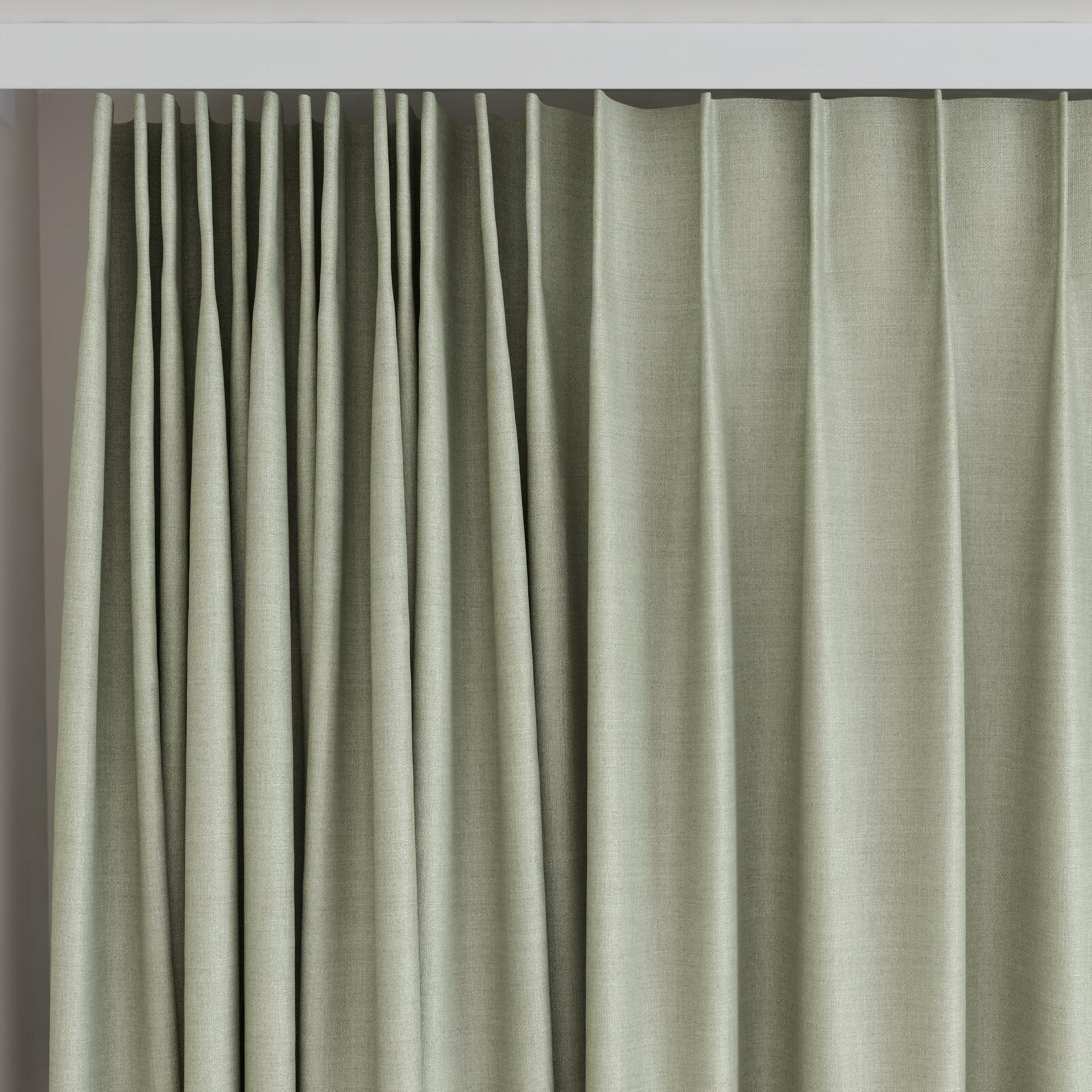 Top view of Keystone Sage, on curtain rail