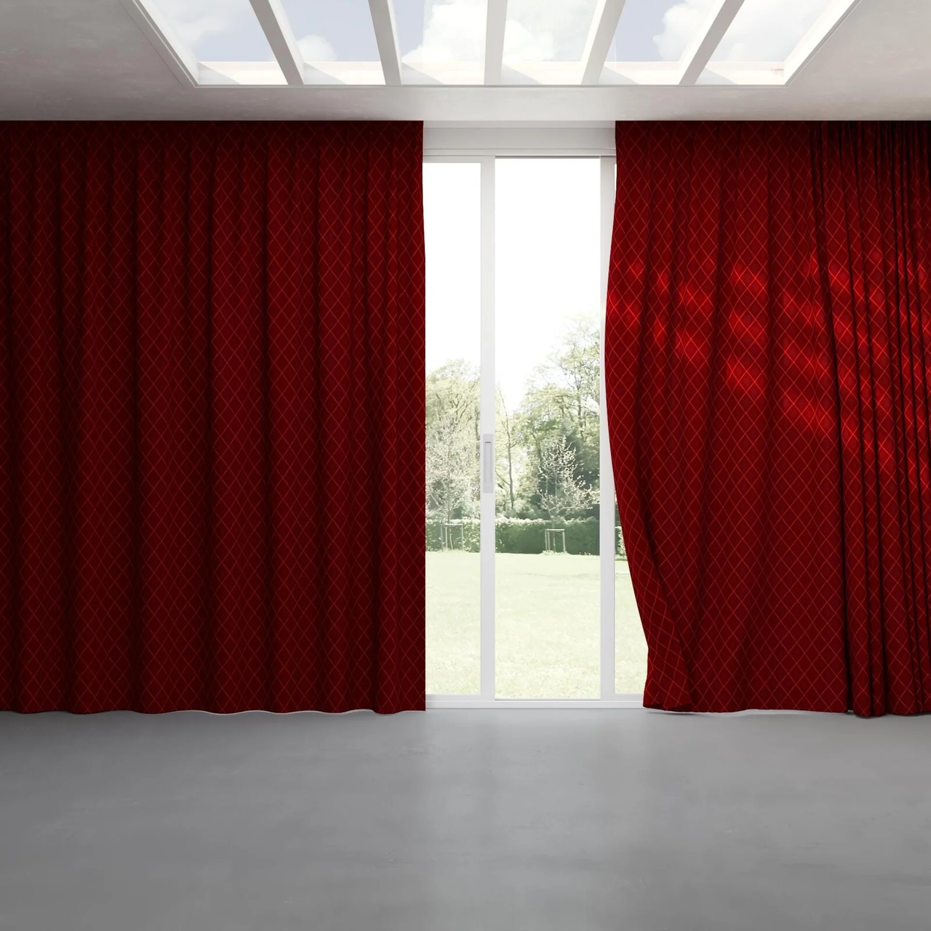 Full view of Pantheon Cerise, pinch pleat