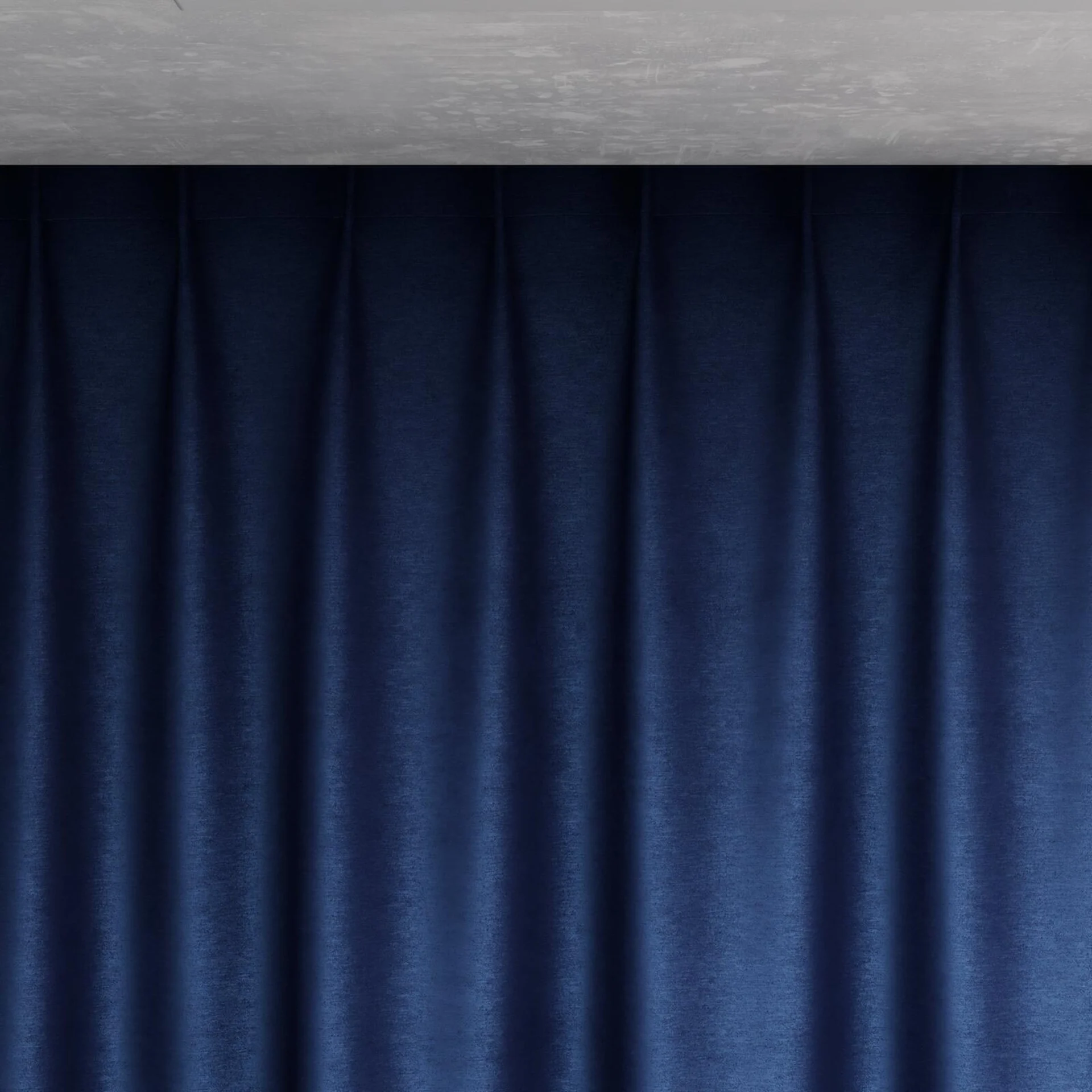 Top view of Baron Cobalt, pinch pleat