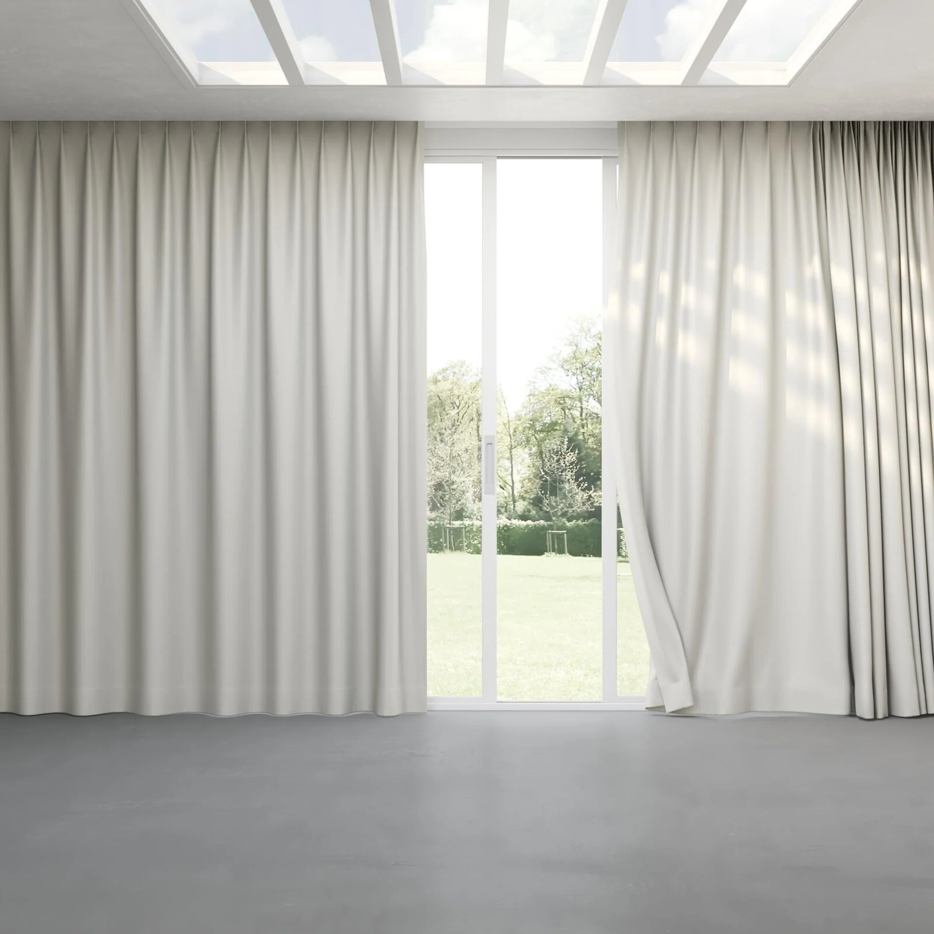 Full view of Pickford FR Blackout Birch, pinch pleat
