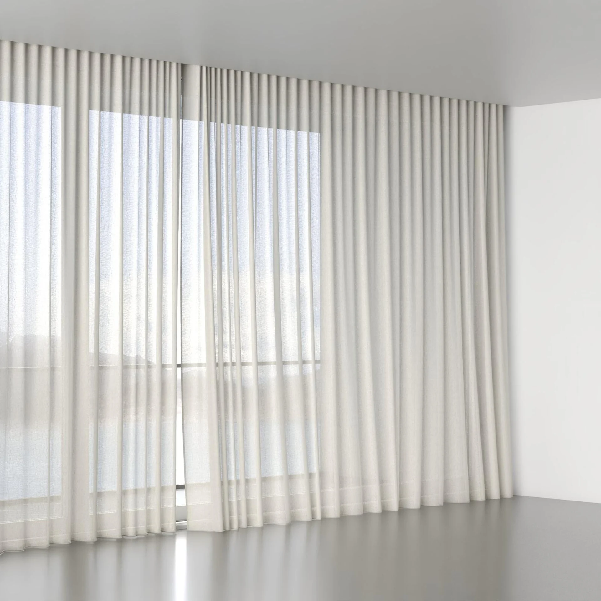 Full view of Elegance Sesame, wave pleat