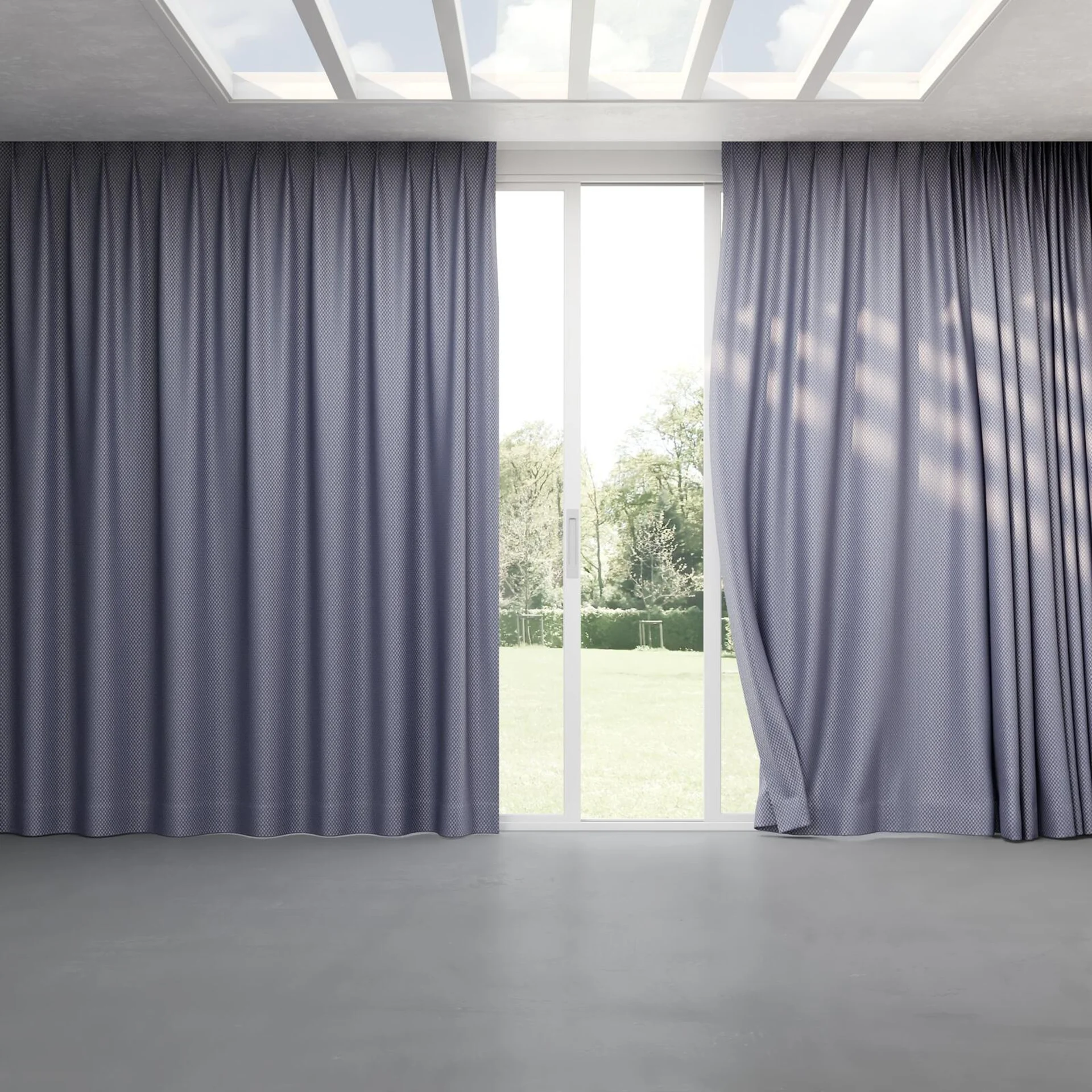 Full view of Manalapan Arctic, pinch pleat