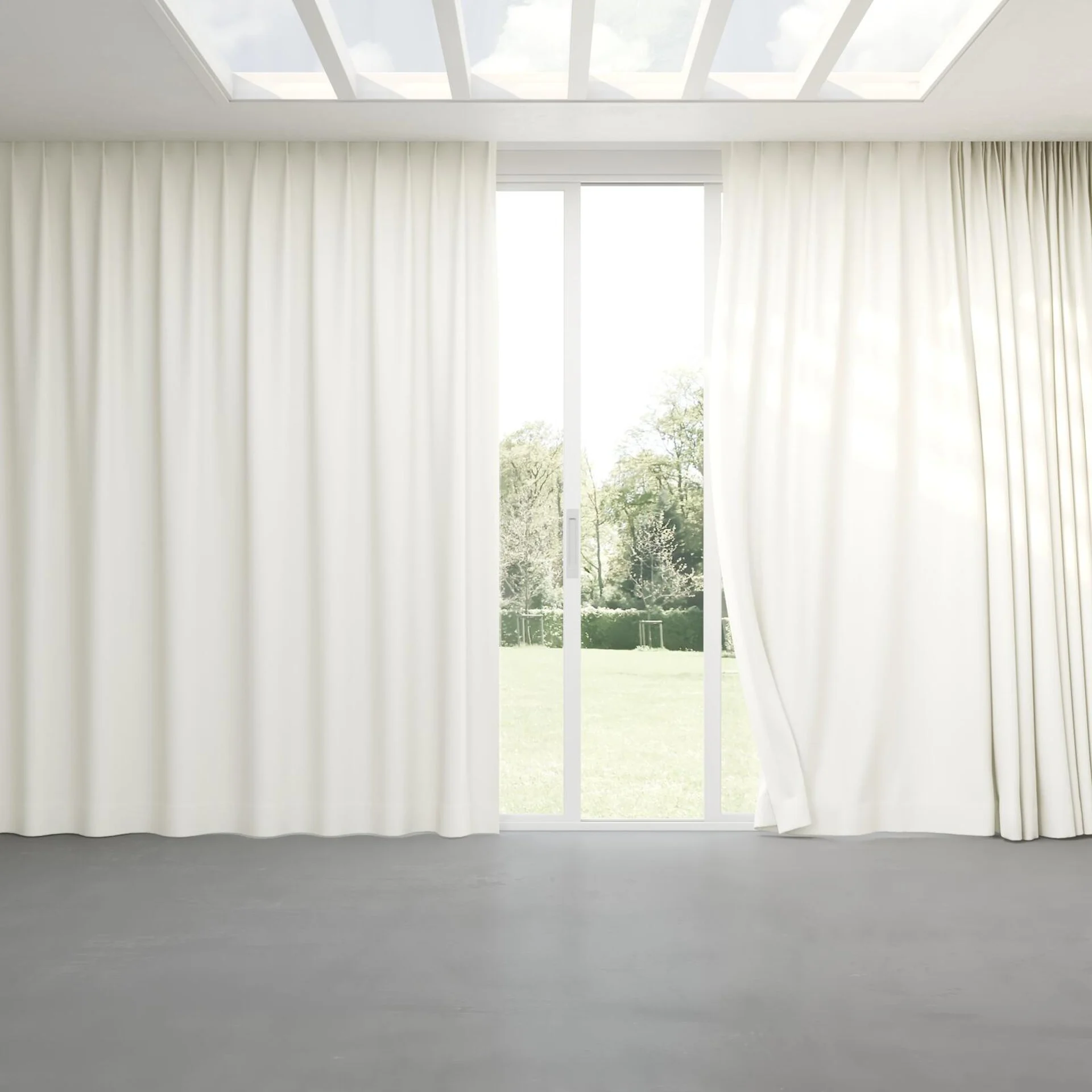 Full view of Brugge Ivory, pinch pleat