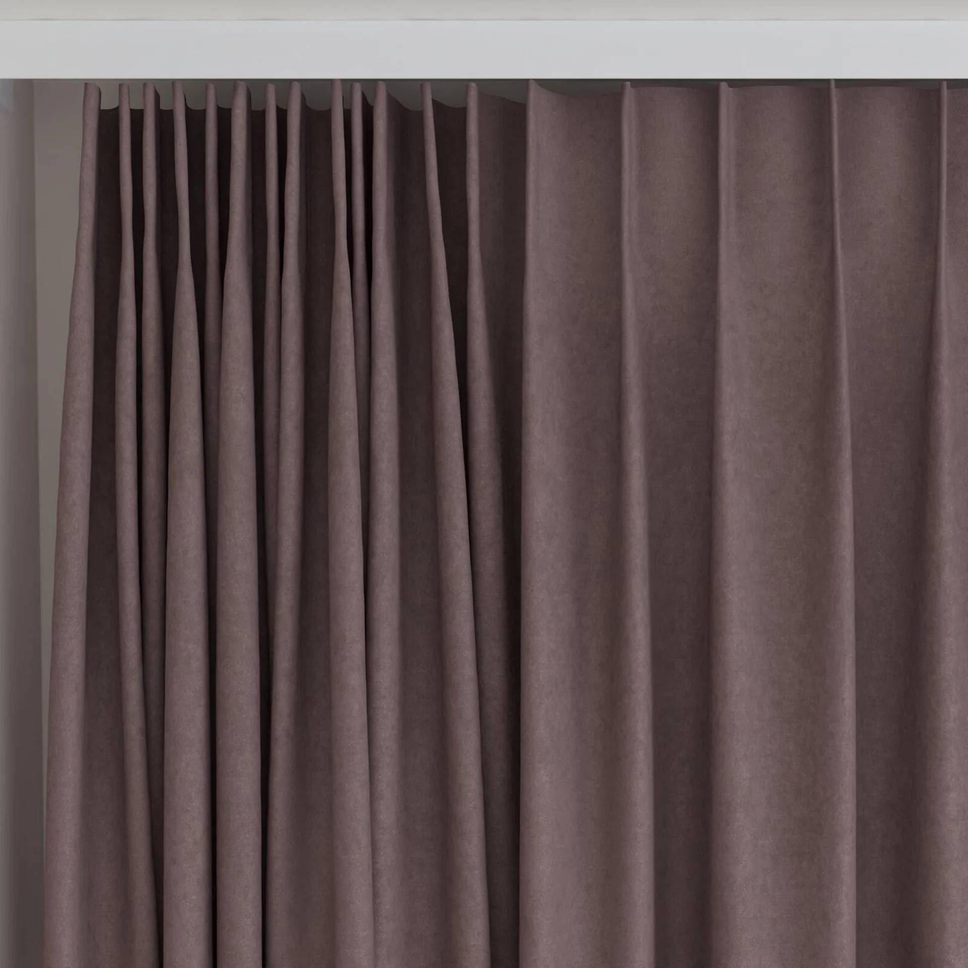 Top view of Moon Chinchilla, on curtain rail