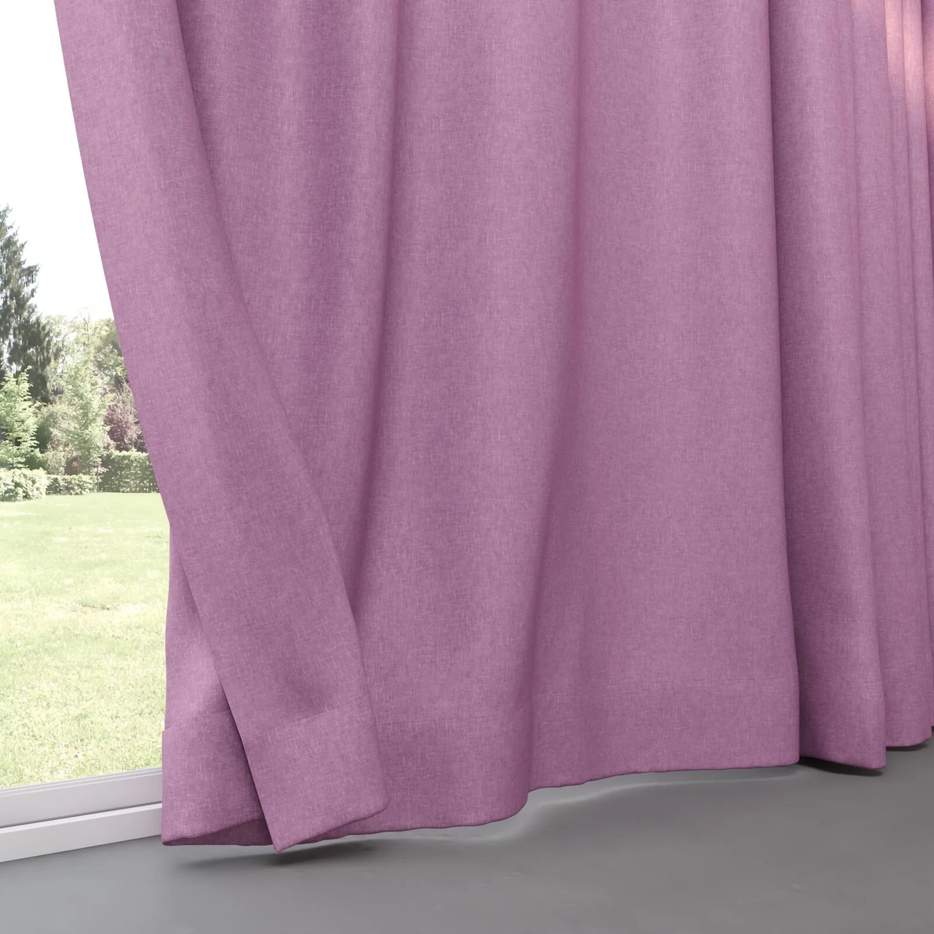 Bottom view of Hometown Purple, pinch pleat
