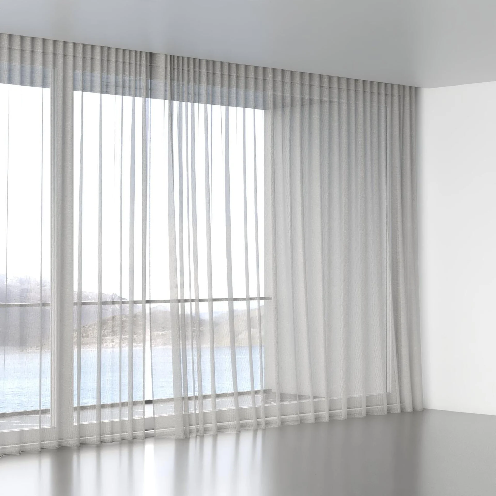 Full view of Enso Monochrome, wave pleat