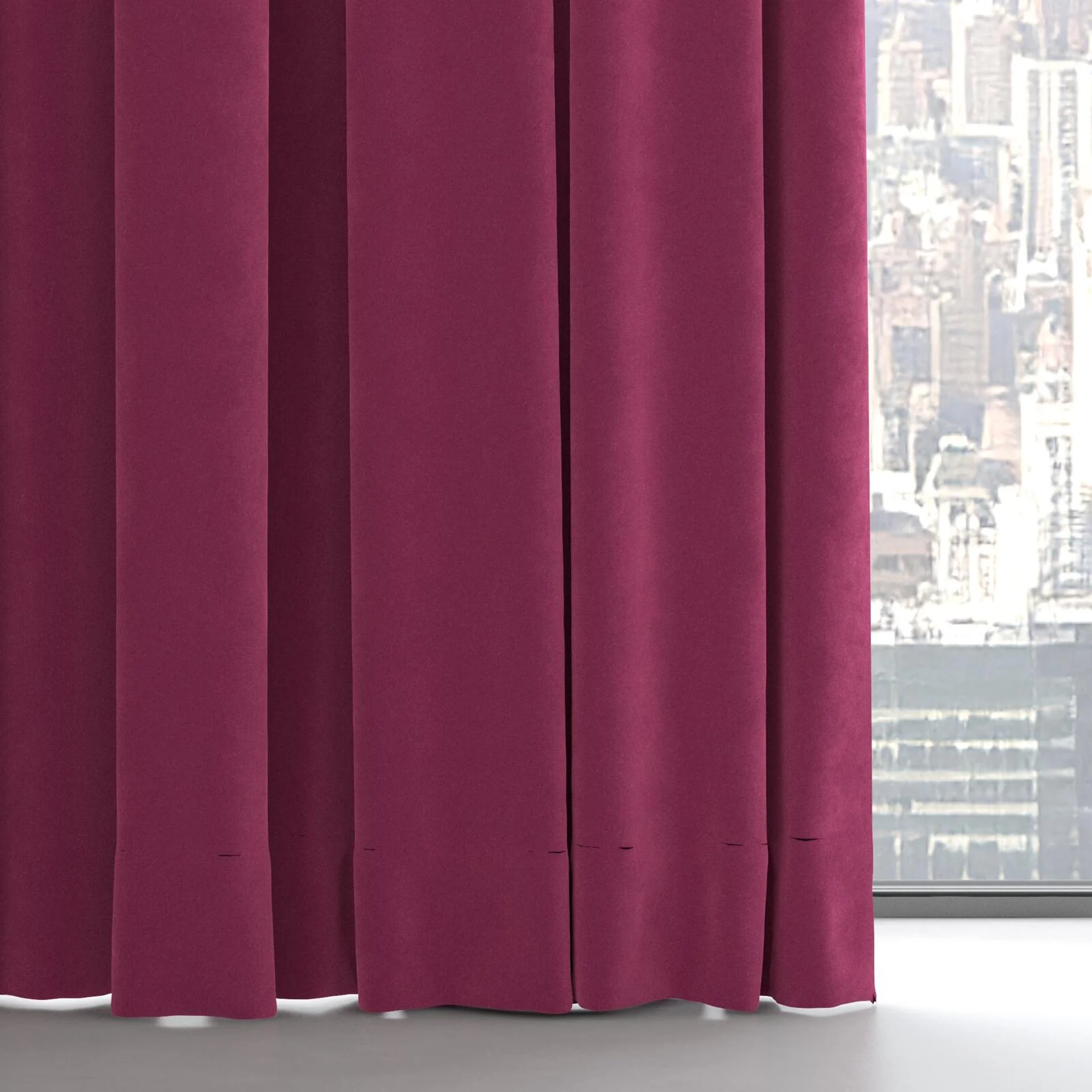 Bottom view of Lux Velvet Bordeaux 8603, on hidden rail
