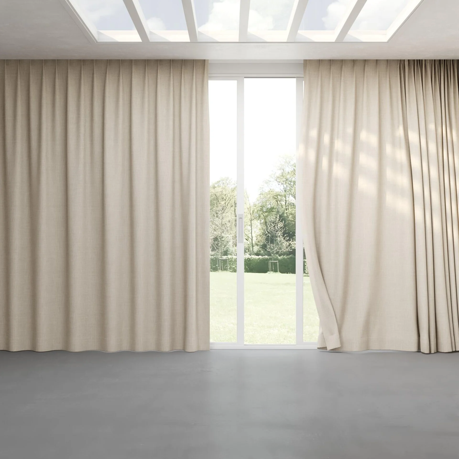 Full view of Chatham Linen, pinch pleat
