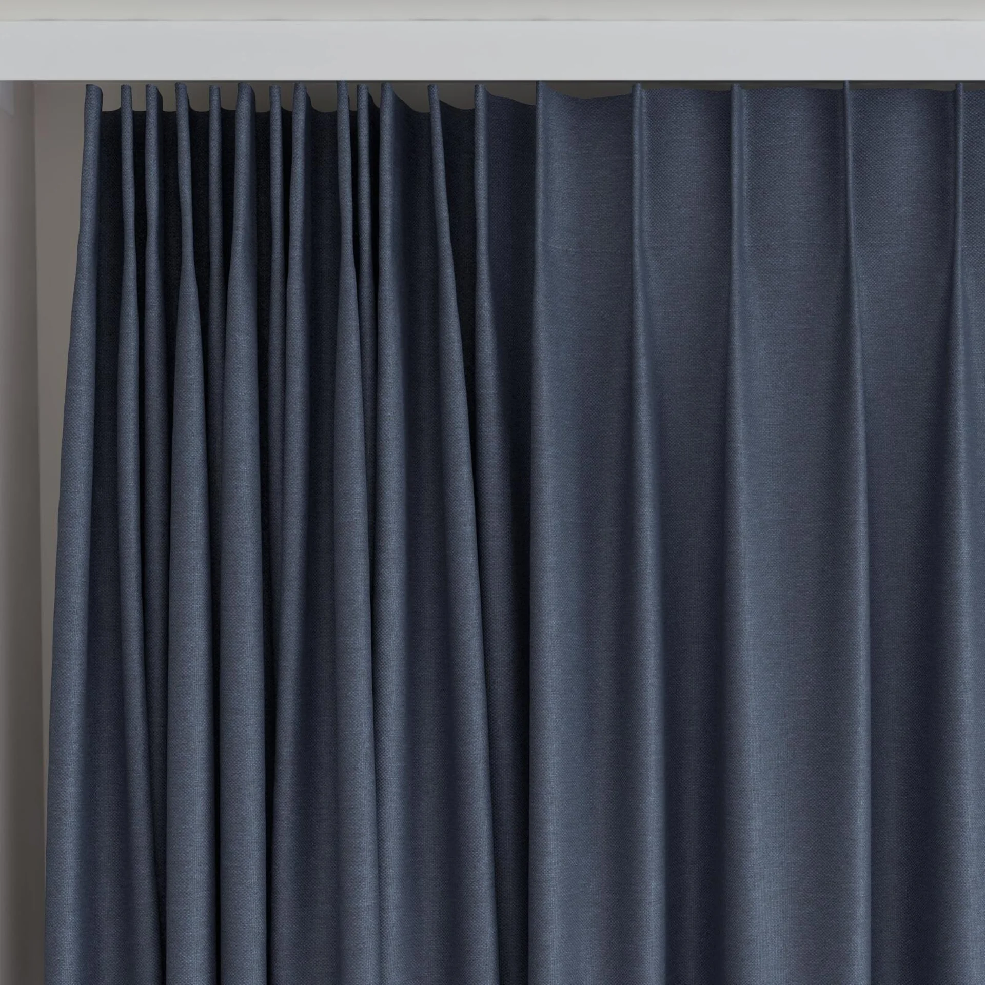 Top view of Duede Night, on curtain rail